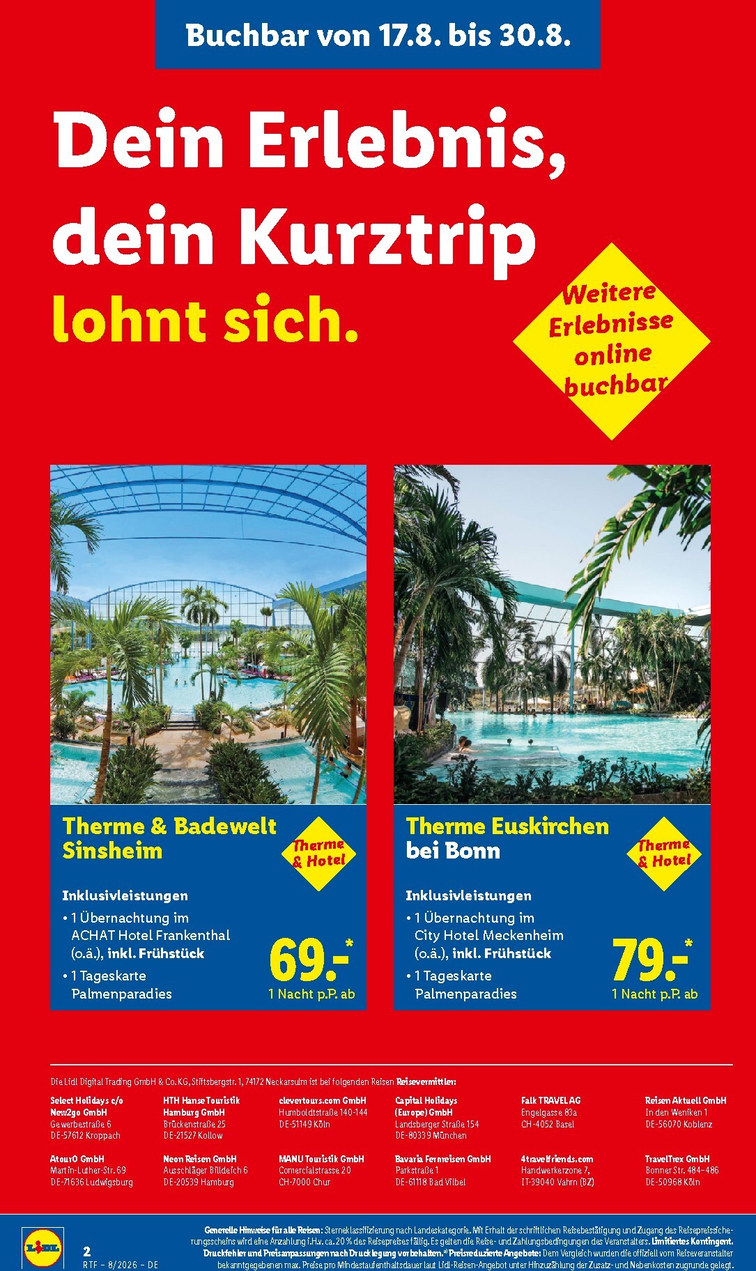 lidl - Lidl - Reise-Highlights Prospekt – von Mittwoch 12.08.2026 bis Dienstag 15.09.2026 - page: 2