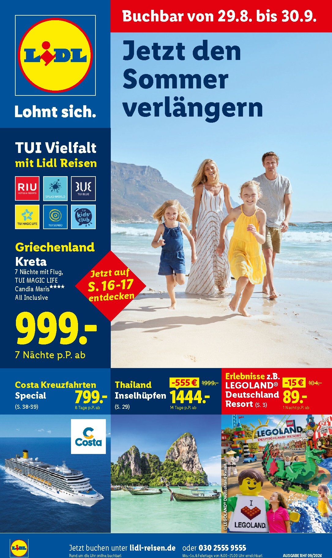 lidl - Lidl - Reise-Highlights Prospekt nächste Woche – von Samstag 29.08.2026 bis Mittwoch 30.09.2026