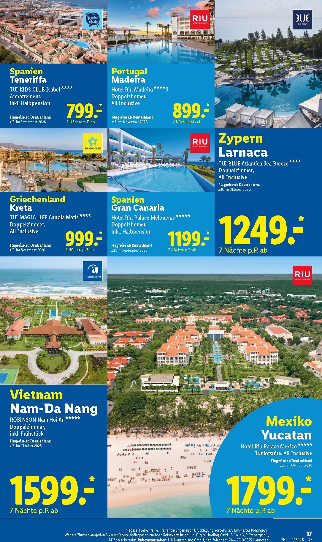 lidl - Lidl - Reise-Highlights Prospekt nächste Woche – von Samstag 29.08.2026 bis Mittwoch 30.09.2026 - page: 17
