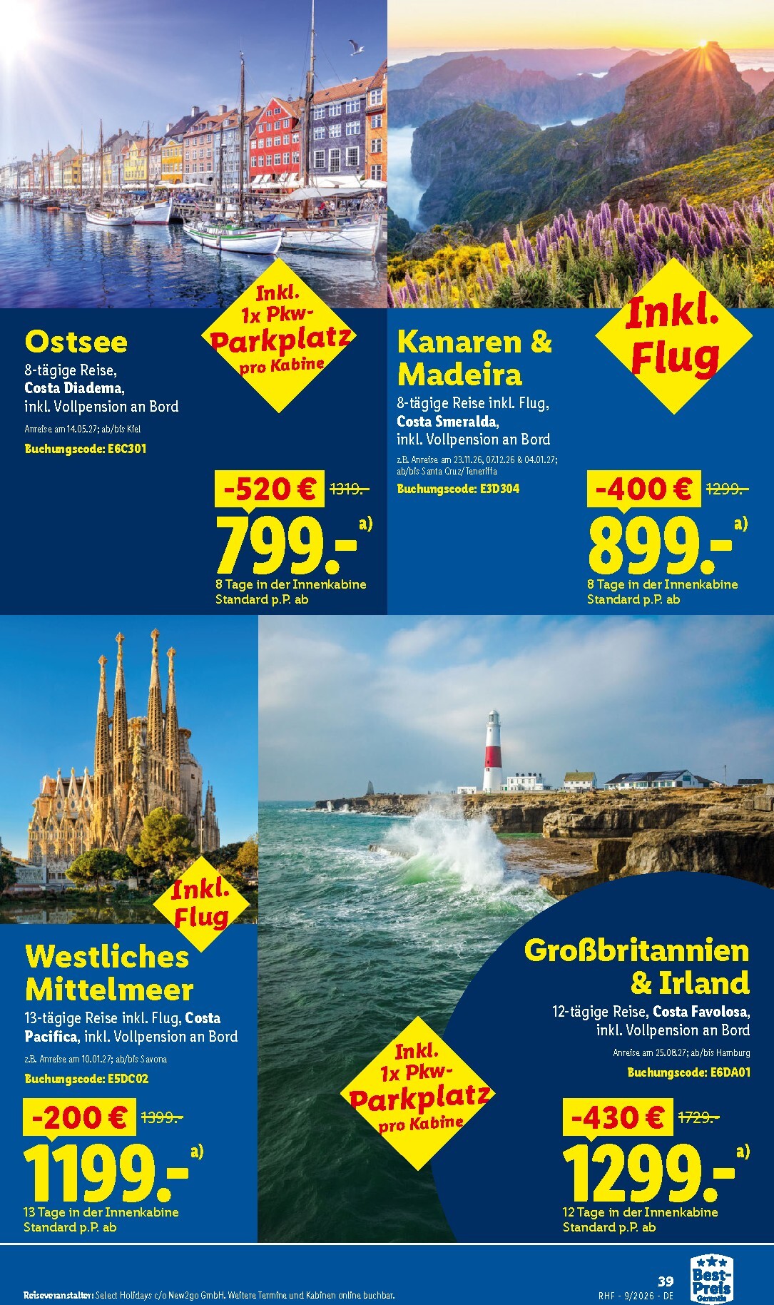 lidl - Lidl - Reise-Highlights Prospekt nächste Woche – von Samstag 29.08.2026 bis Mittwoch 30.09.2026 - page: 39