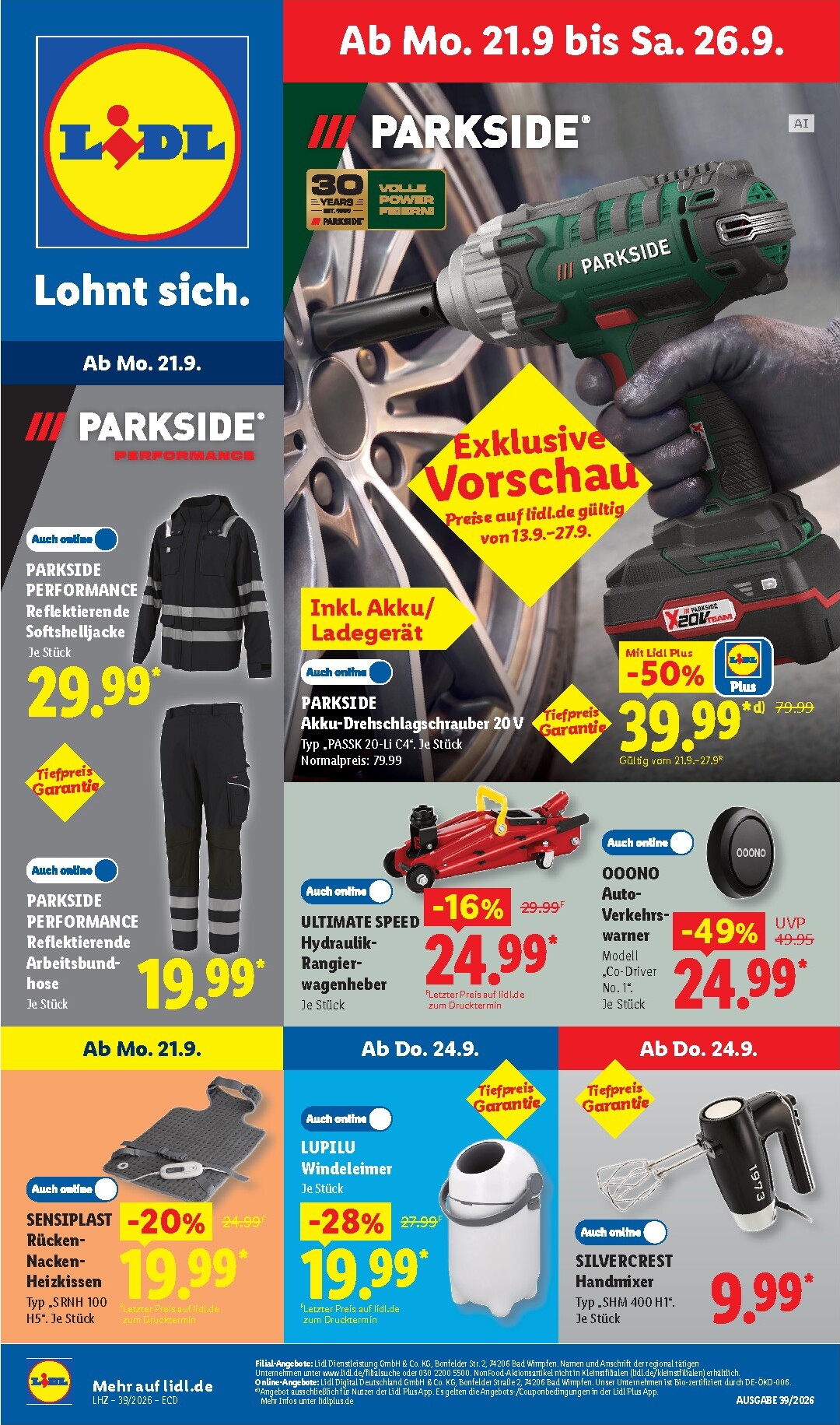 lidl - Lidl - Nonfood Prospekt nächste Woche – von Montag 21.09.2026 bis Samstag 26.09.2026