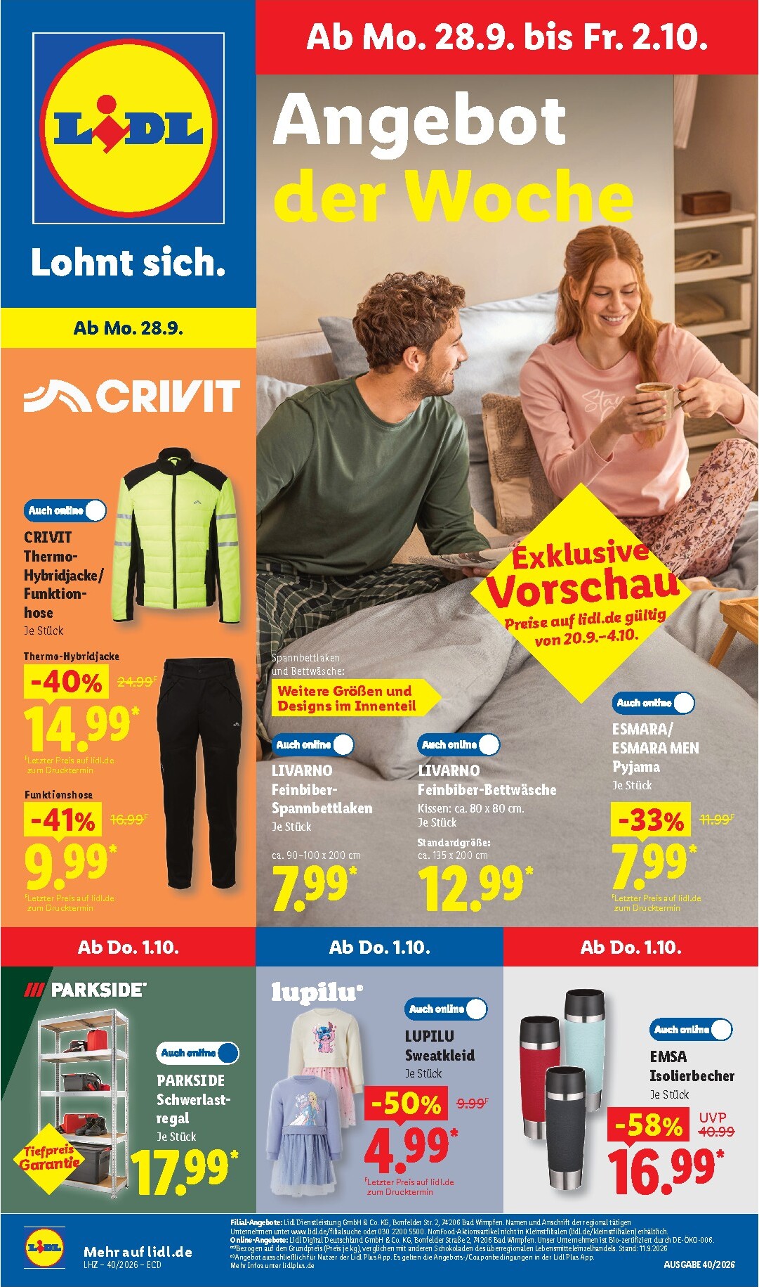 lidl - Lidl - Nonfood Prospekt nächste Woche – von Montag 28.09.2026 bis Freitag 02.10.2026