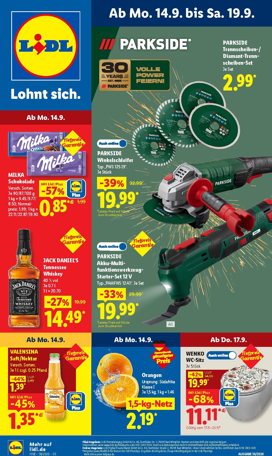 lidl - Lidl Prospekt – von Montag 14.09.2026 bis Samstag 19.09.2026