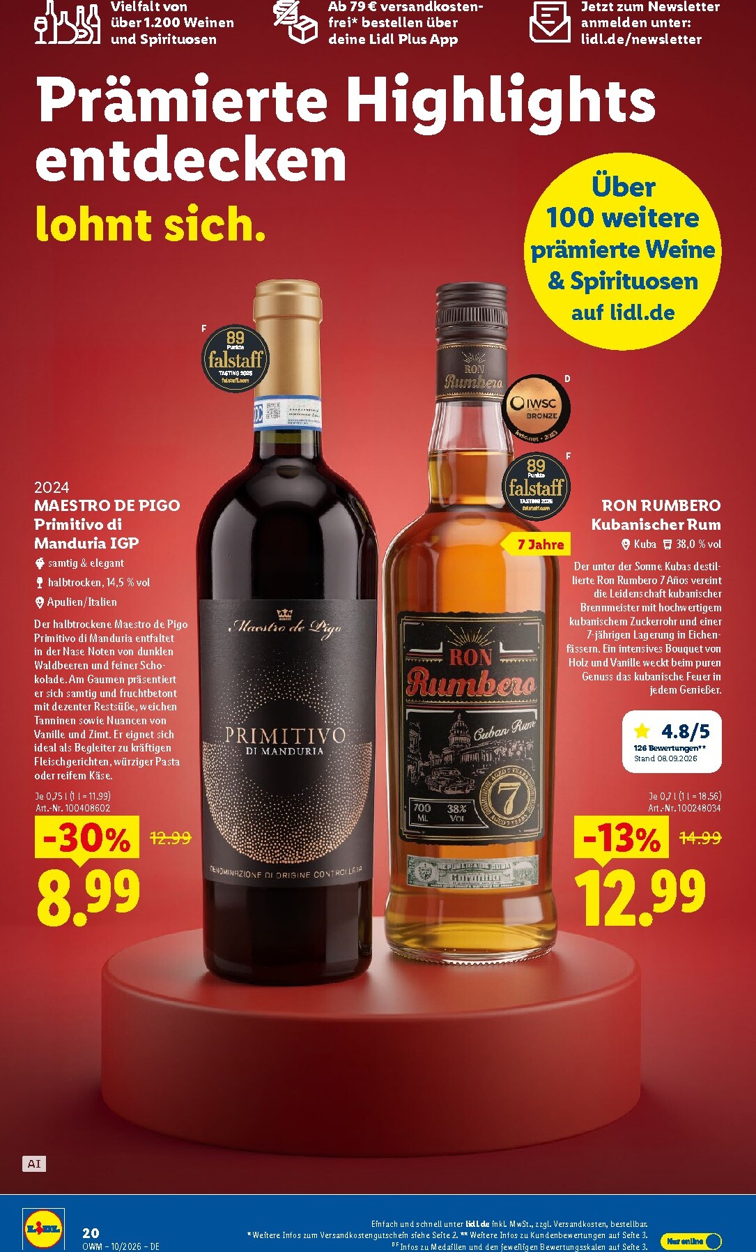 lidl - Lidl - Wein & Spirituosen Prospekt – von Donnerstag 01.10.2026 bis Samstag 31.10.2026 - page: 20