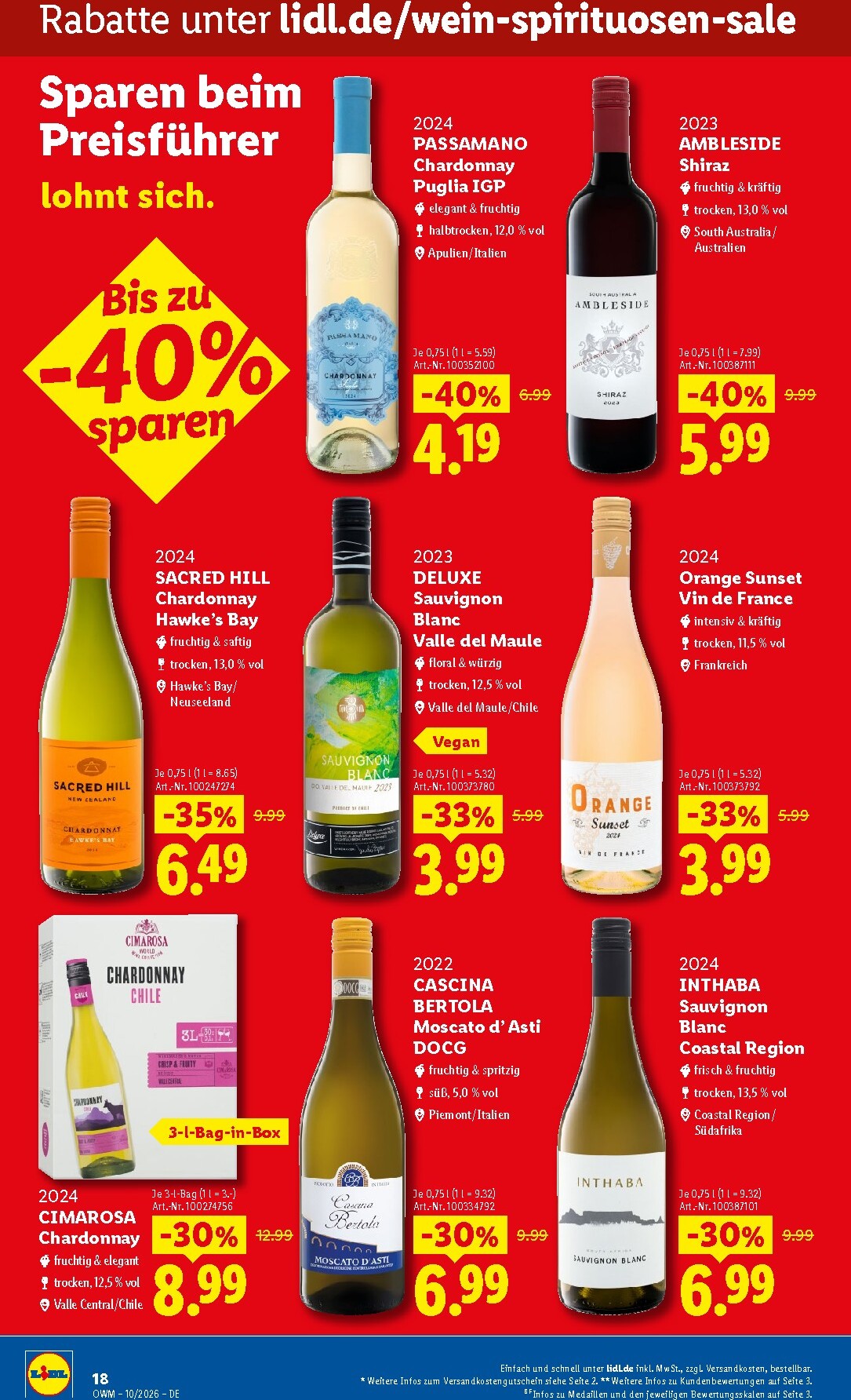 lidl - Lidl - Wein & Spirituosen Prospekt – von Donnerstag 01.10.2026 bis Samstag 31.10.2026 - page: 18