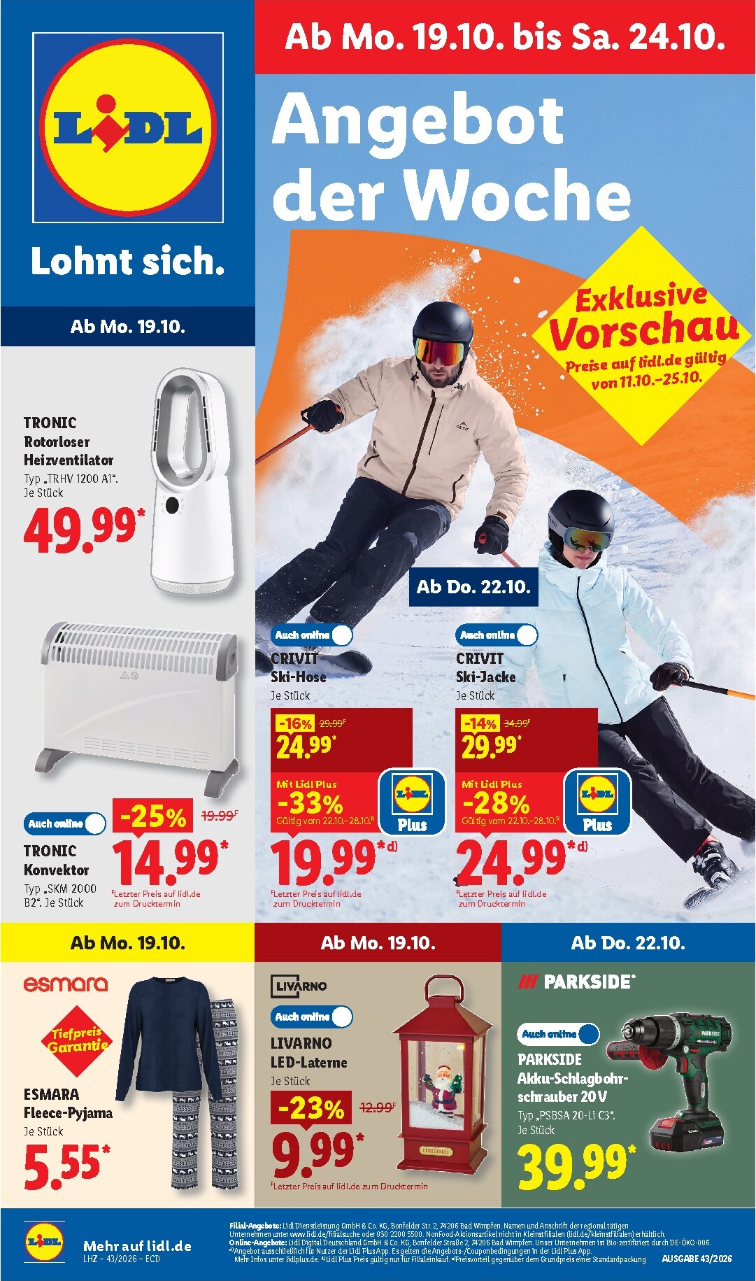 lidl - Lidl - Angebot der Woche Prospekt nächste Woche – von Montag 19.10.2026 bis Samstag 24.10.2026