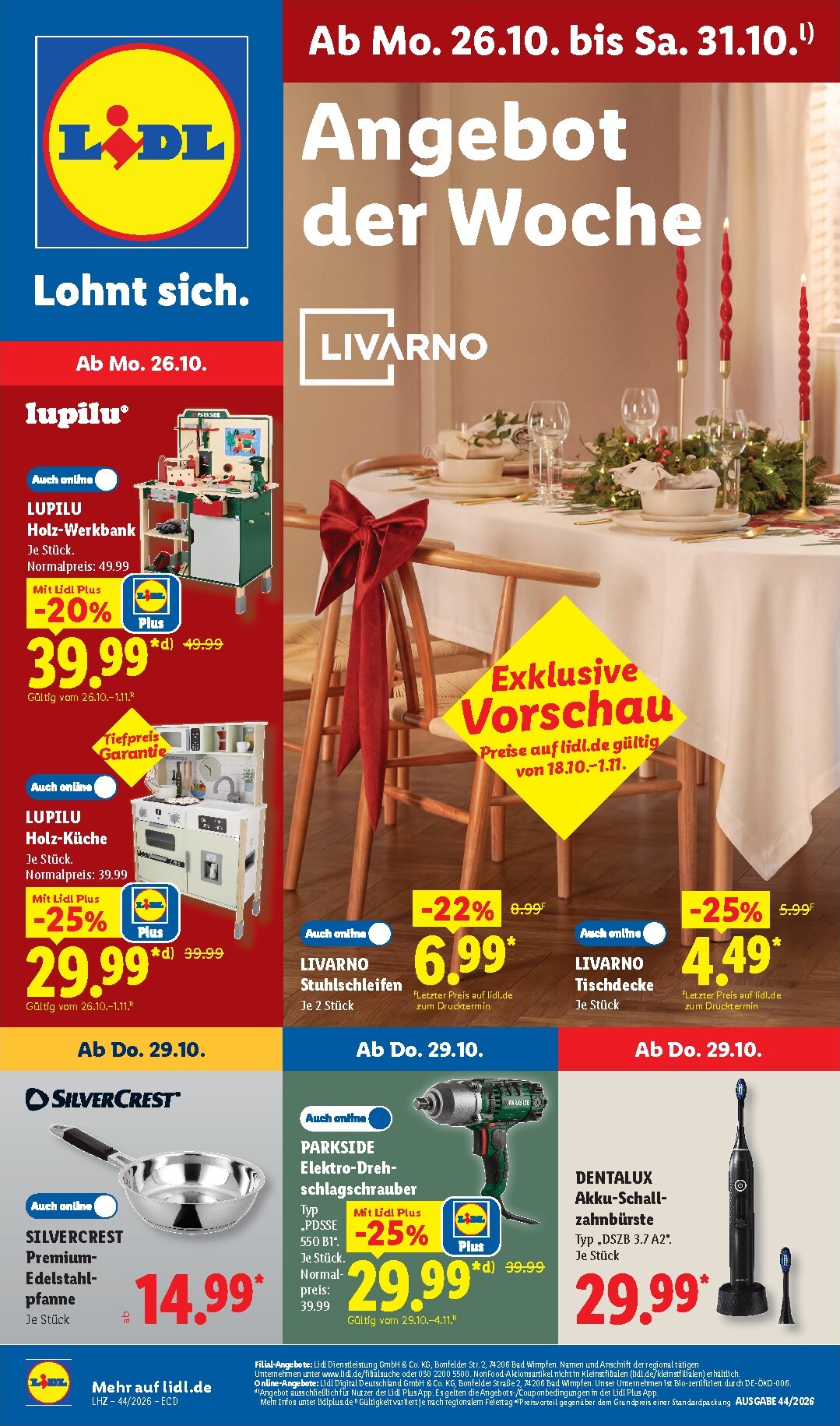 lidl - Lidl - Nonfood Prospekt nächste Woche – von Montag 26.10.2026 bis Samstag 31.10.2026