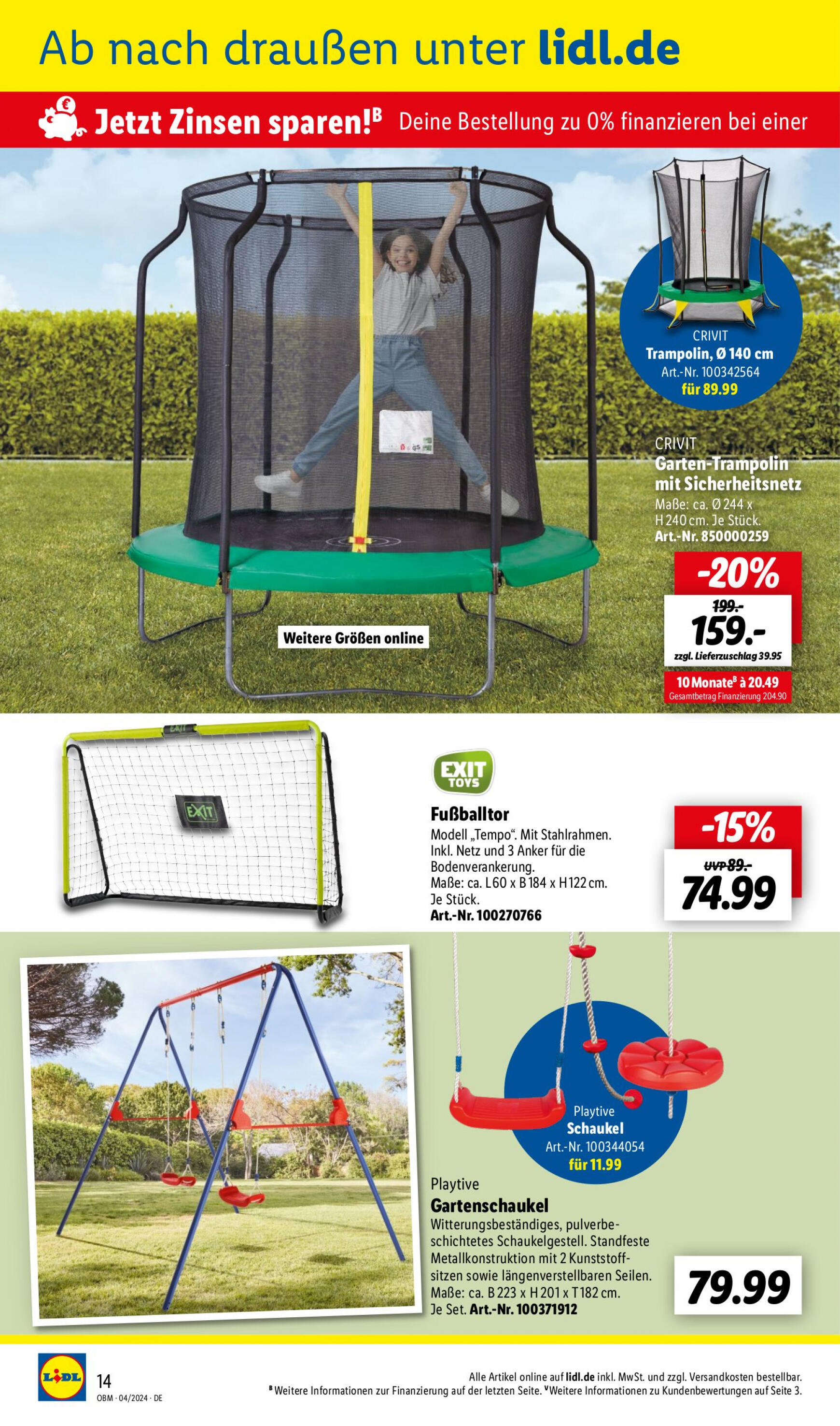lidl - Flyer Lidl - Aktuelle Onlineshop-Highlights aktuell 01.04. - 30.04. - page: 14