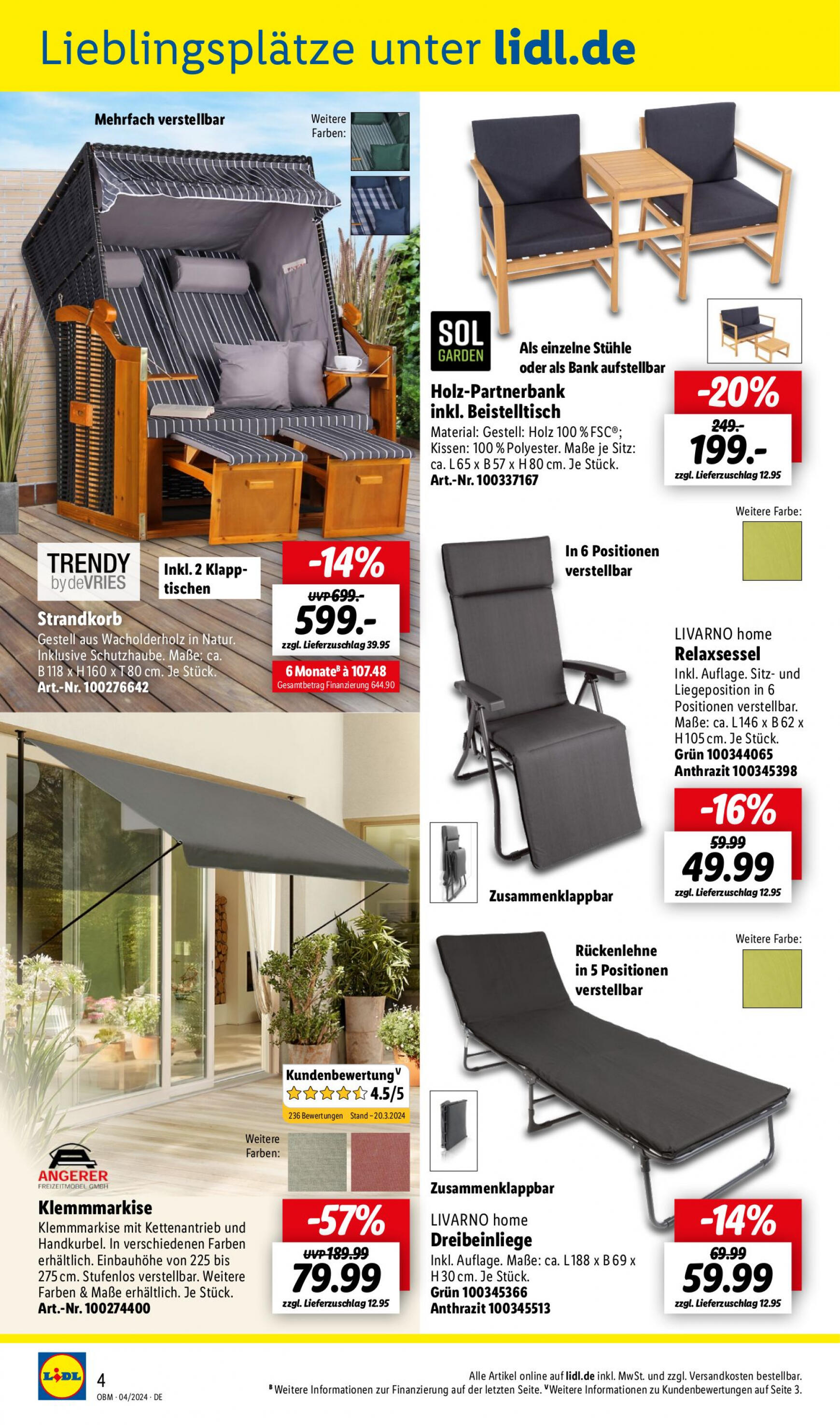 lidl - Flyer Lidl - Aktuelle Onlineshop-Highlights aktuell 01.04. - 30.04. - page: 4