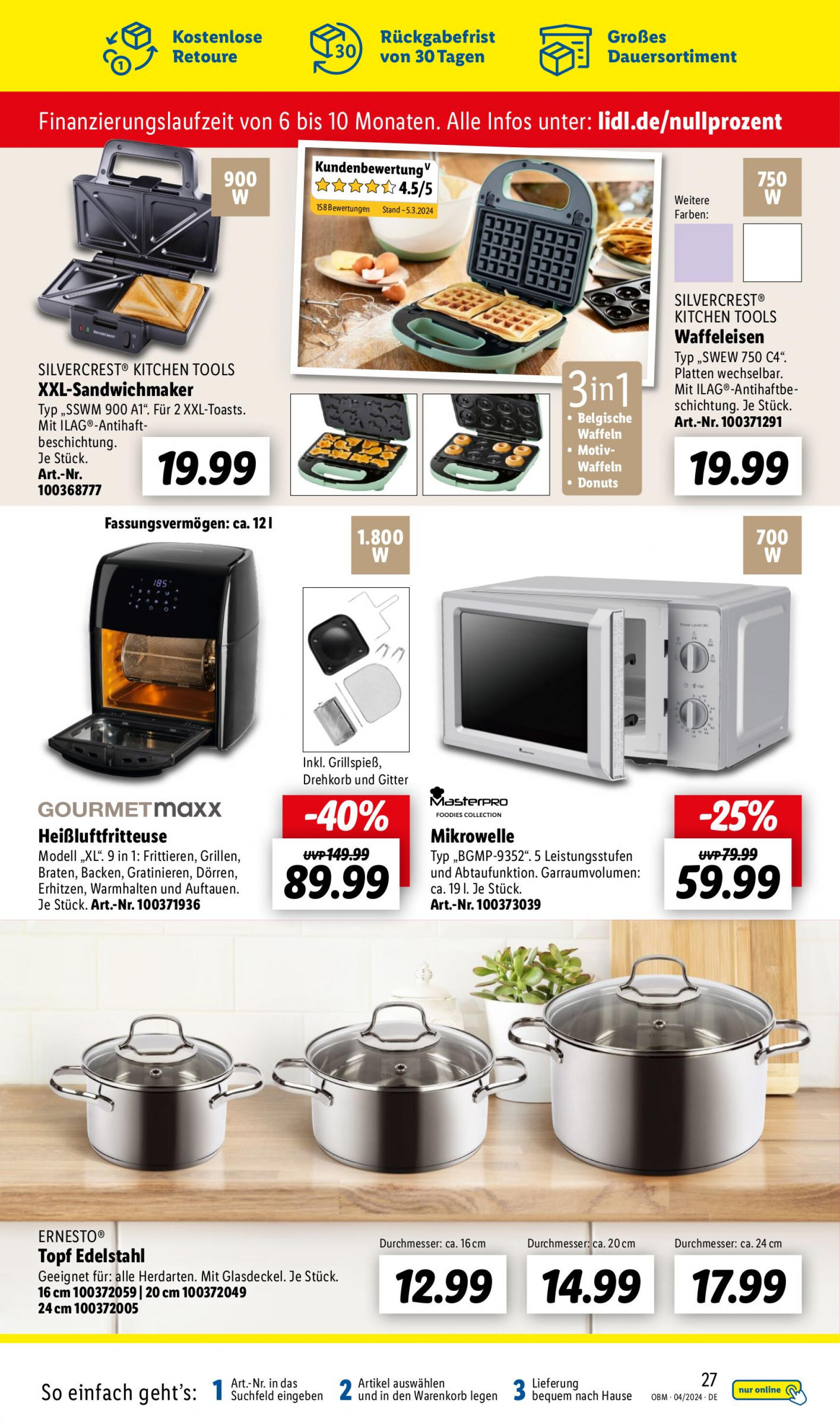 lidl - Flyer Lidl - Aktuelle Onlineshop-Highlights aktuell 01.04. - 30.04. - page: 27