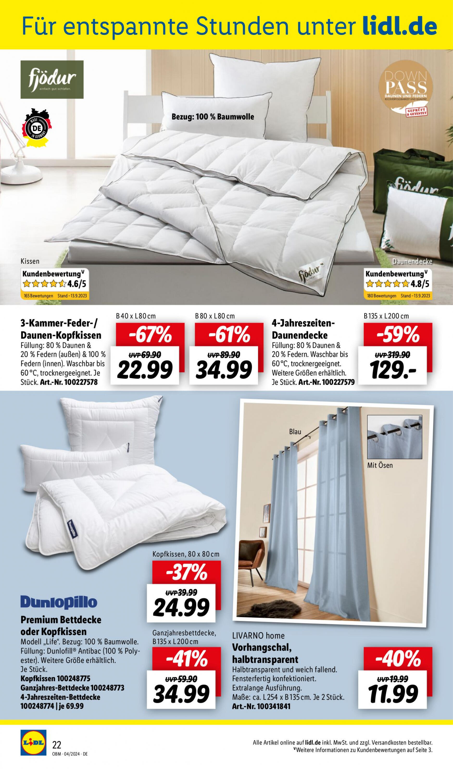 lidl - Flyer Lidl - Aktuelle Onlineshop-Highlights aktuell 01.04. - 30.04. - page: 22