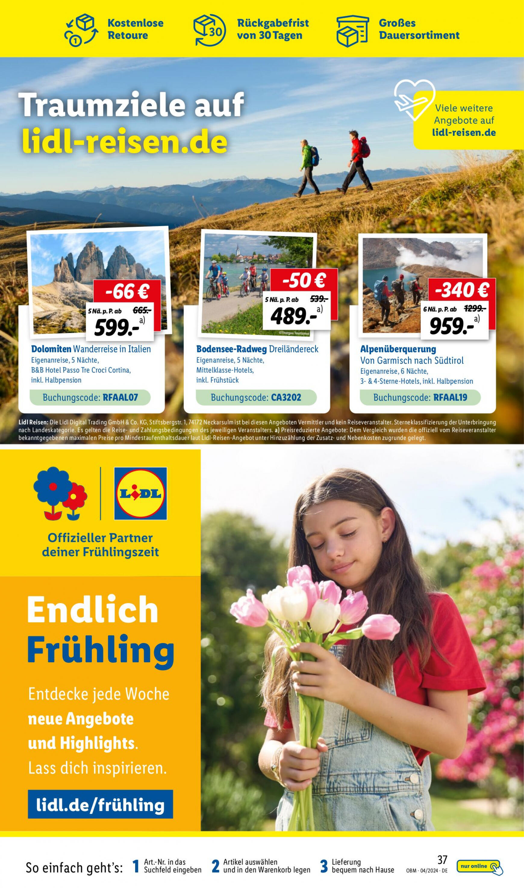 lidl - Flyer Lidl - Aktuelle Onlineshop-Highlights aktuell 01.04. - 30.04. - page: 37