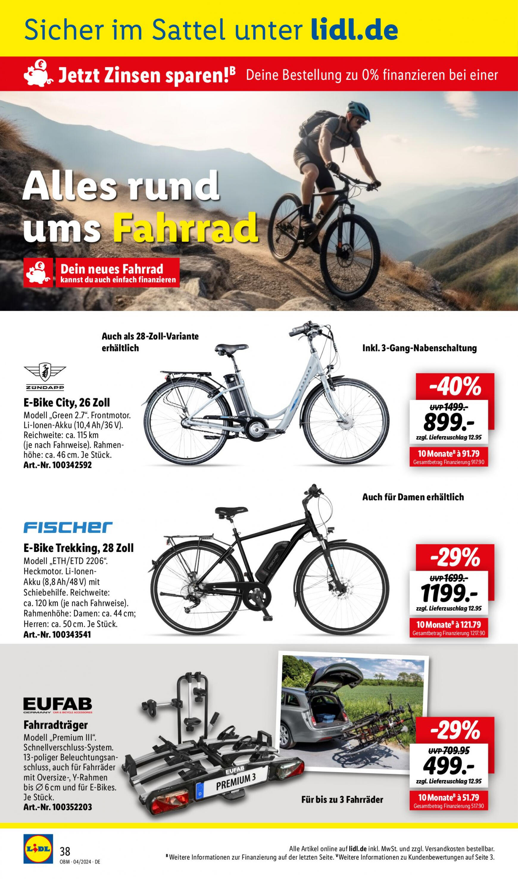 lidl - Flyer Lidl - Aktuelle Onlineshop-Highlights aktuell 01.04. - 30.04. - page: 38