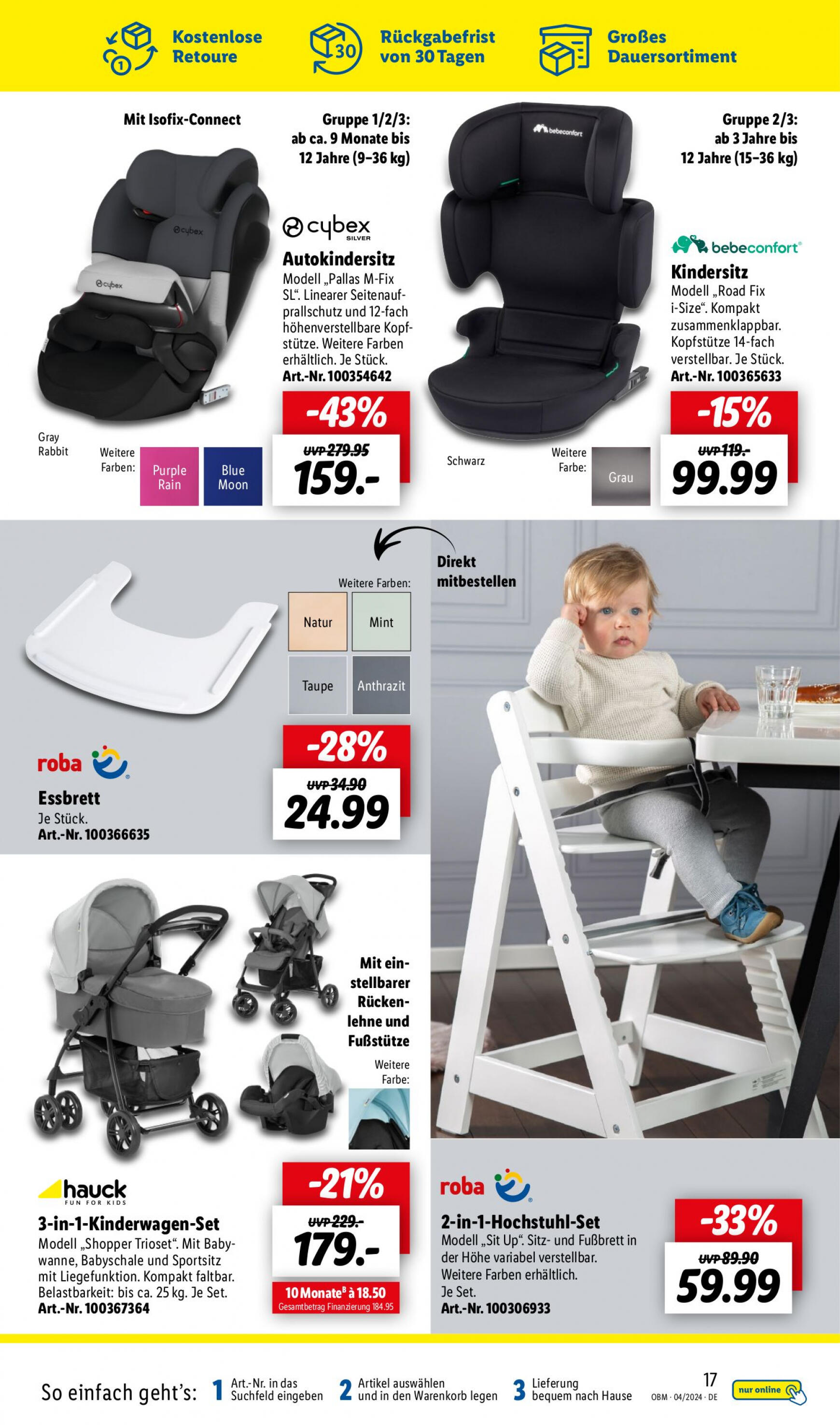 lidl - Flyer Lidl - Aktuelle Onlineshop-Highlights aktuell 01.04. - 30.04. - page: 17