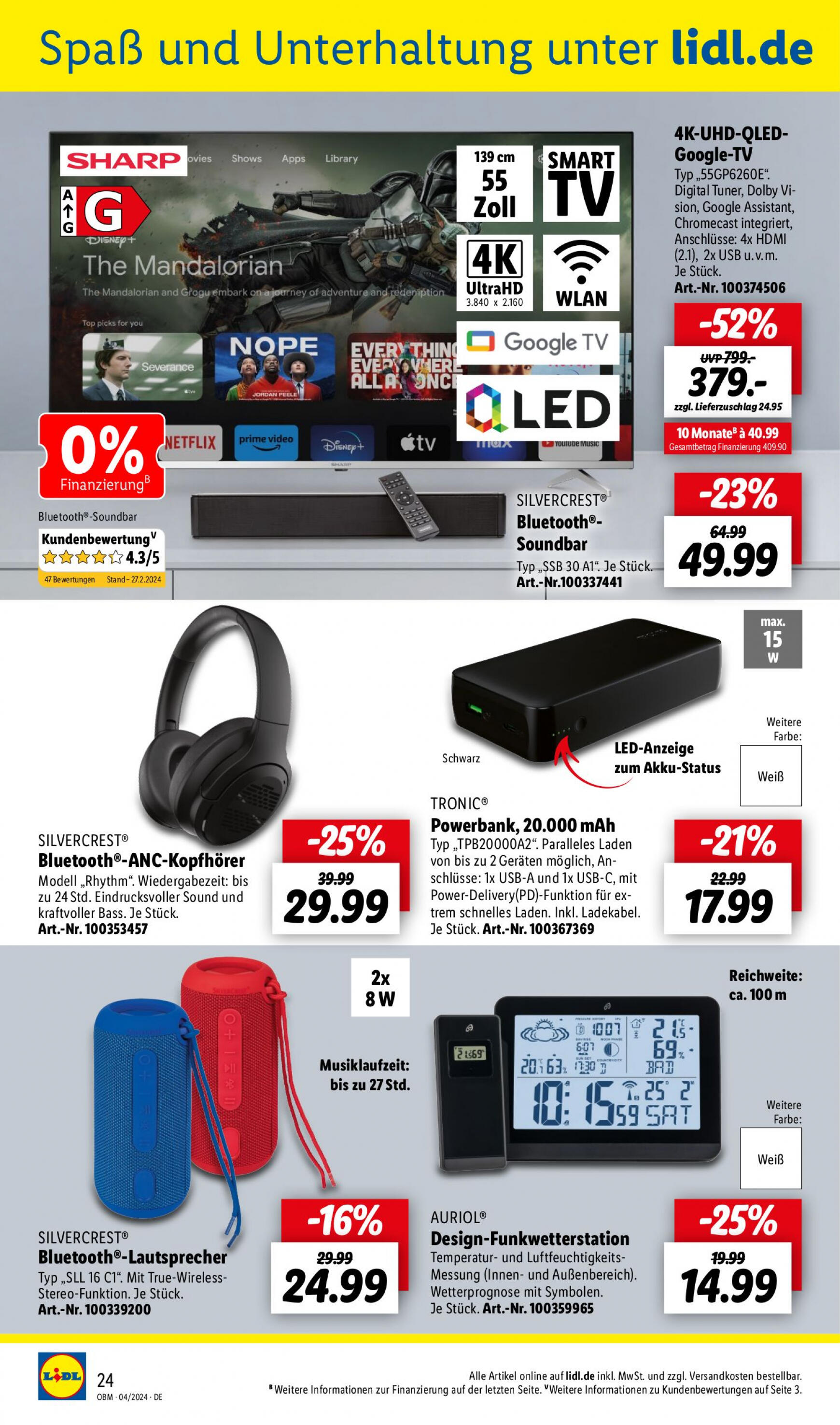 lidl - Flyer Lidl - Aktuelle Onlineshop-Highlights aktuell 01.04. - 30.04. - page: 24