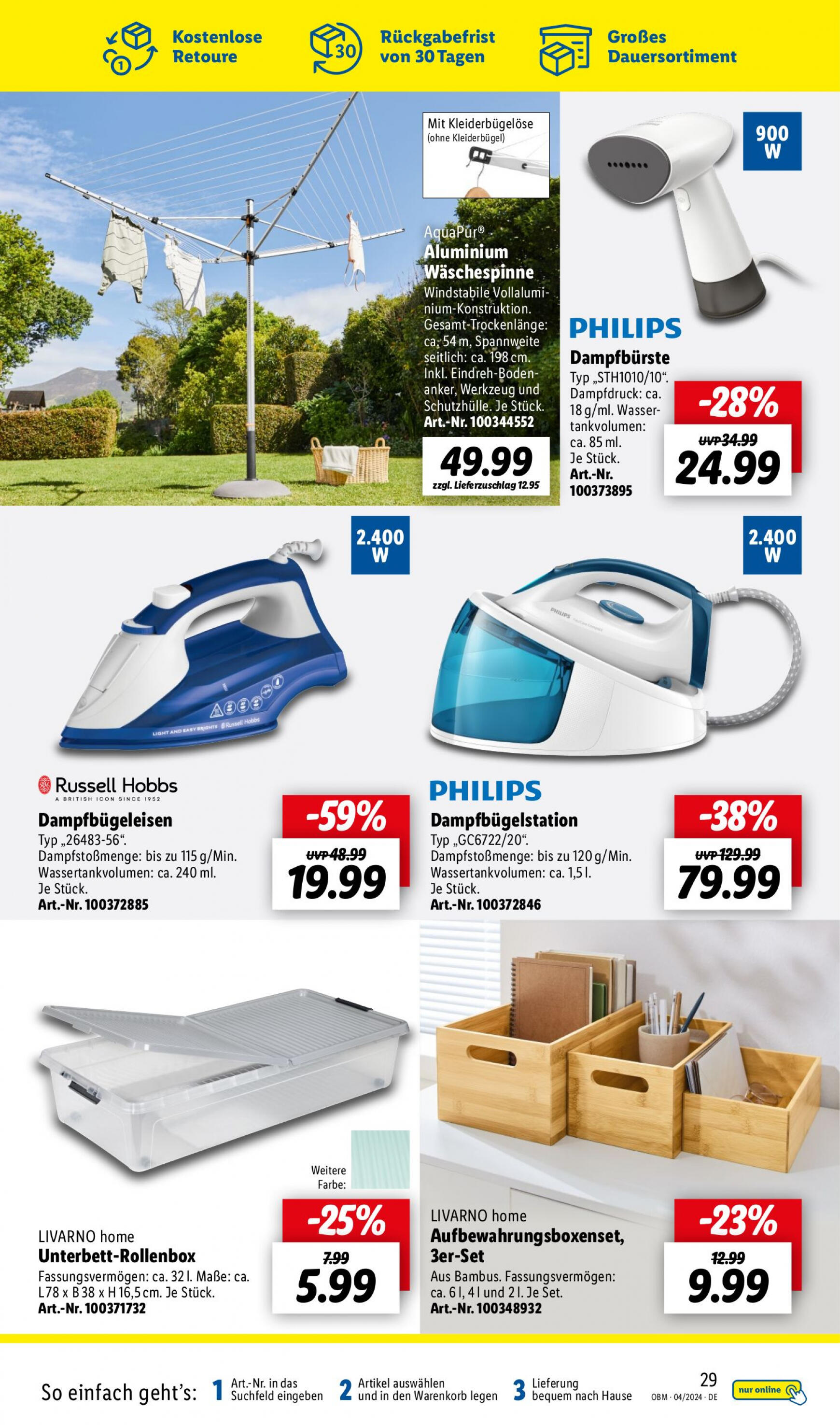 lidl - Flyer Lidl - Aktuelle Onlineshop-Highlights aktuell 01.04. - 30.04. - page: 29