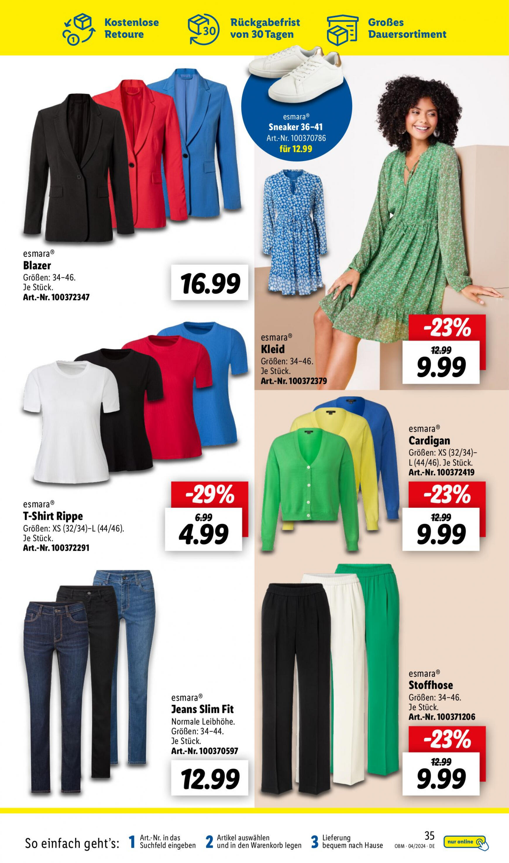 lidl - Flyer Lidl - Aktuelle Onlineshop-Highlights aktuell 01.04. - 30.04. - page: 35
