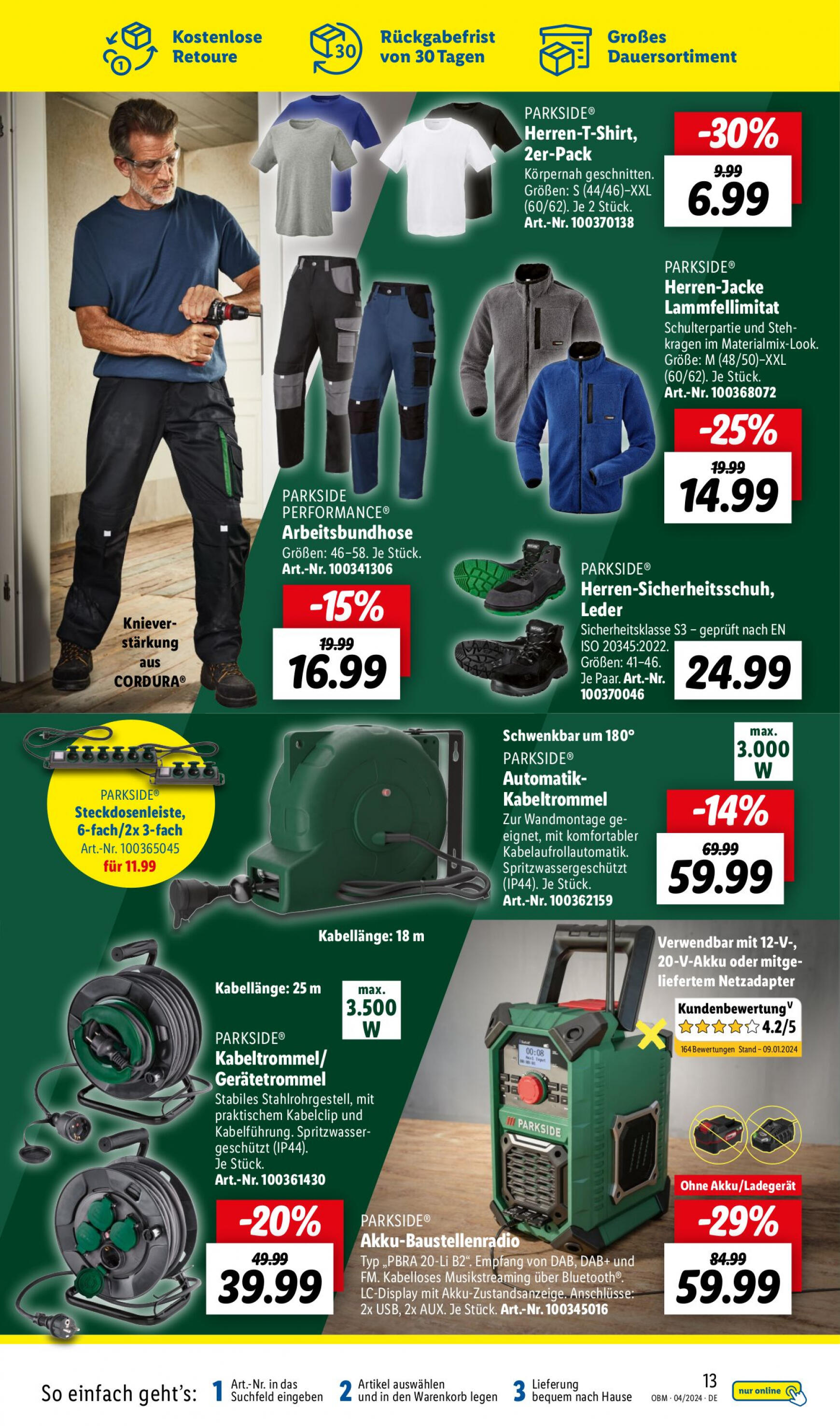 lidl - Flyer Lidl - Aktuelle Onlineshop-Highlights aktuell 01.04. - 30.04. - page: 13