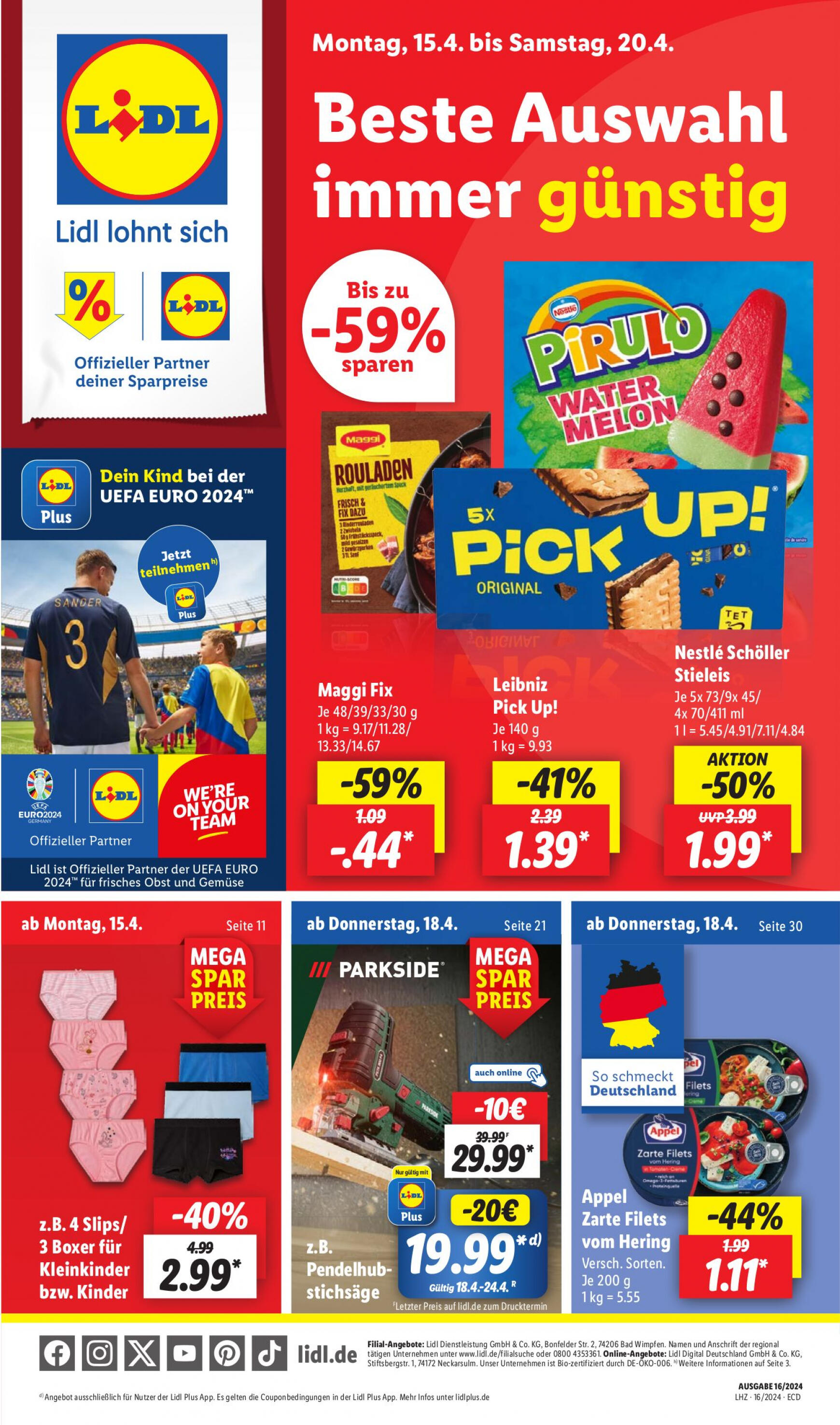 lidl - Flyer Lidl aktuell 15.04. - 20.04. - page: 1