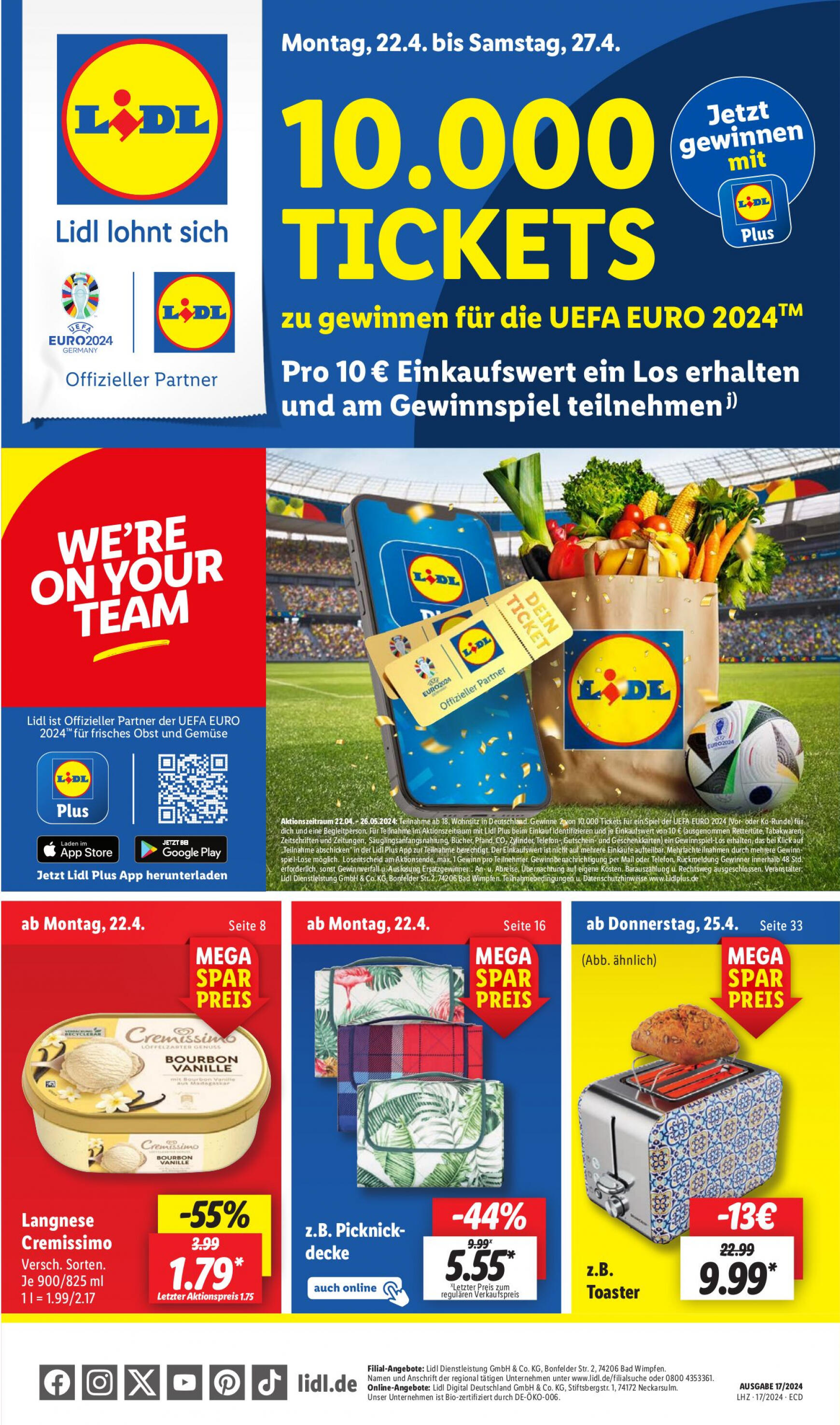 lidl - Flyer Lidl aktuell 22.04. - 27.04. - page: 1