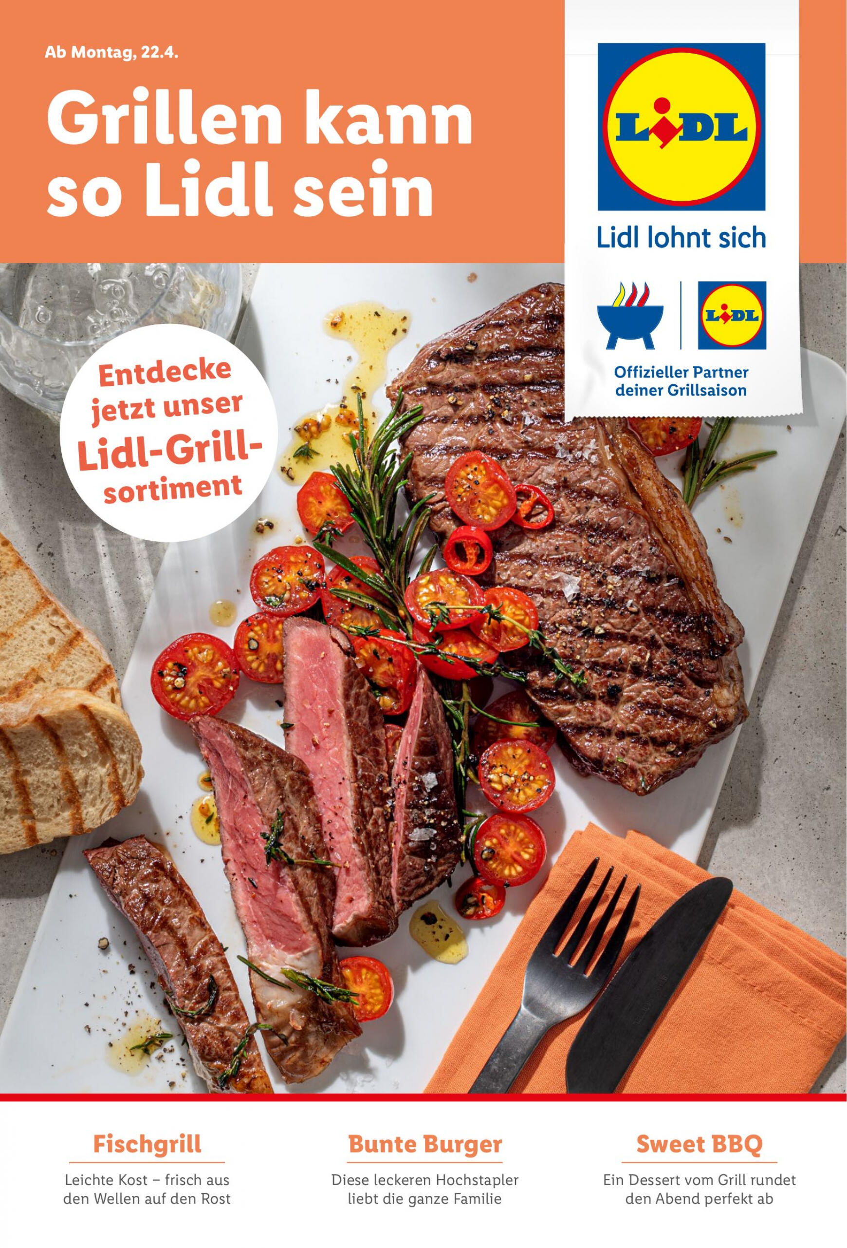 lidl - Flyer Lidl - Grillmagazin aktuell 22.04. - 30.06. - page: 1
