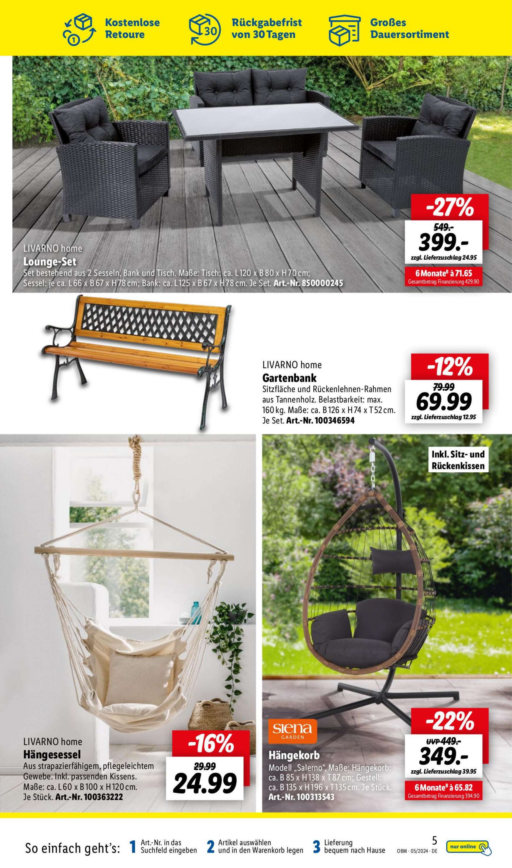 lidl - Flyer Lidl - Aktuelle Onlineshop-Highlights aktuell 01.05. - 31.05. - page: 5