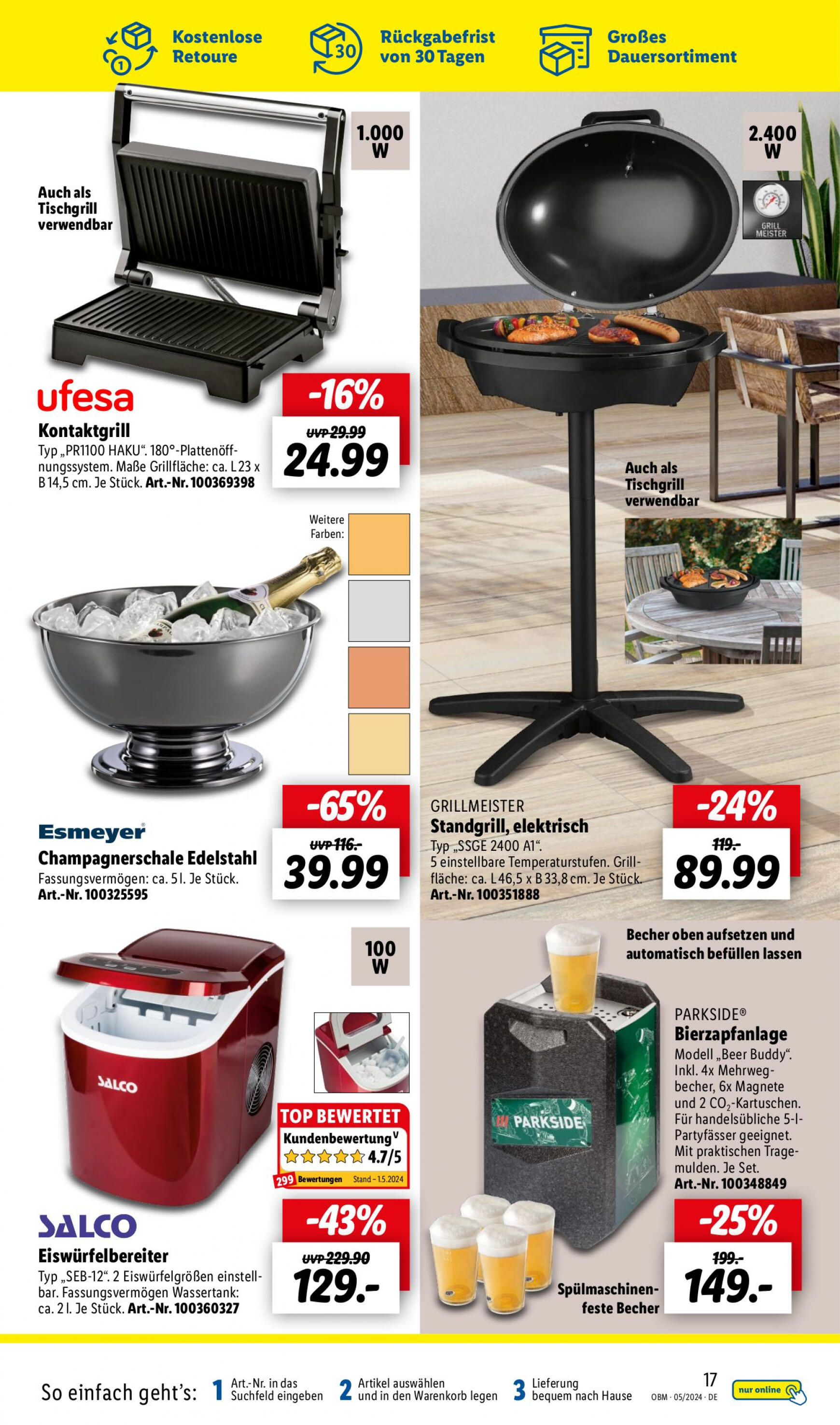 lidl - Flyer Lidl - Aktuelle Onlineshop-Highlights aktuell 01.05. - 31.05. - page: 17