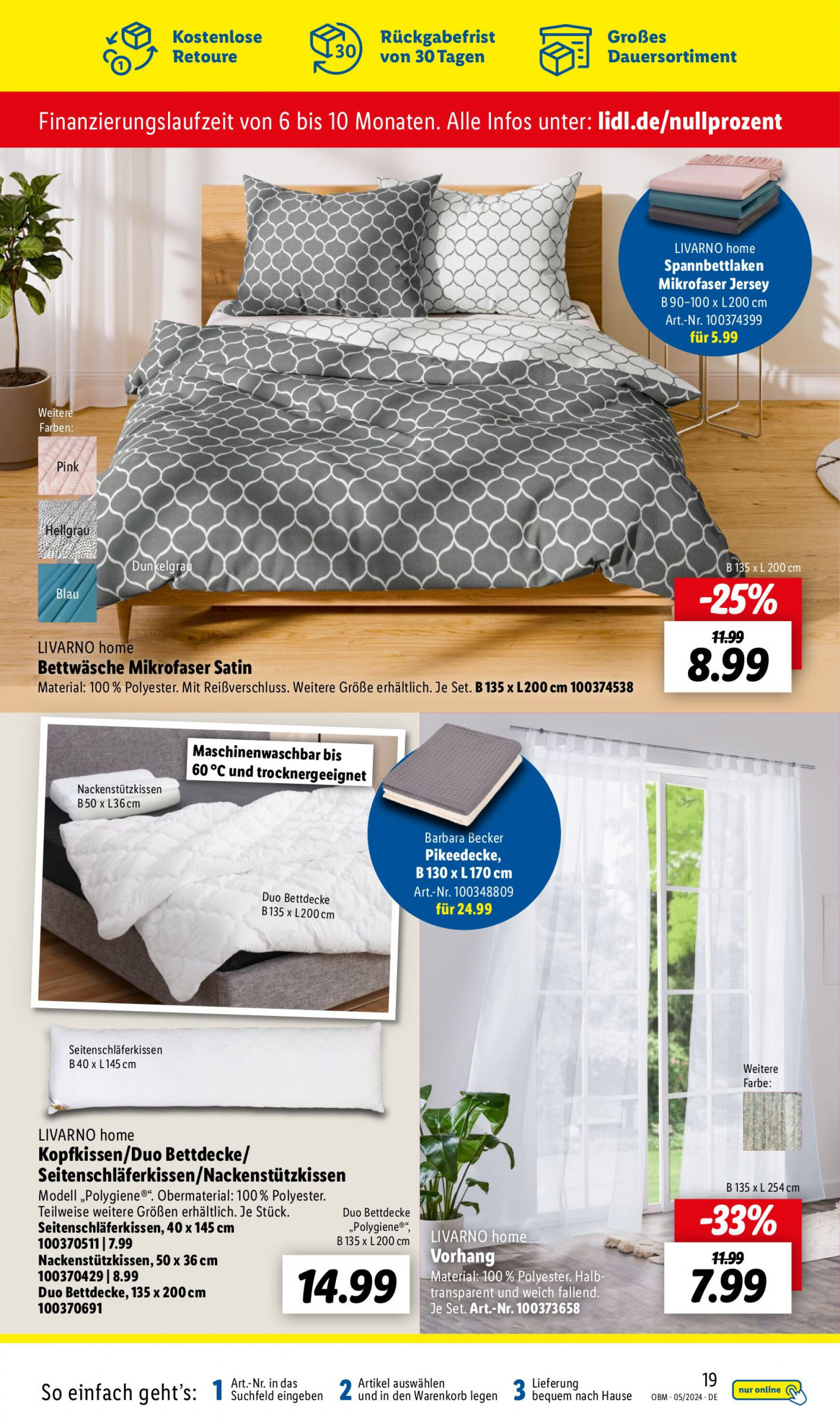 lidl - Flyer Lidl - Aktuelle Onlineshop-Highlights aktuell 01.05. - 31.05. - page: 19