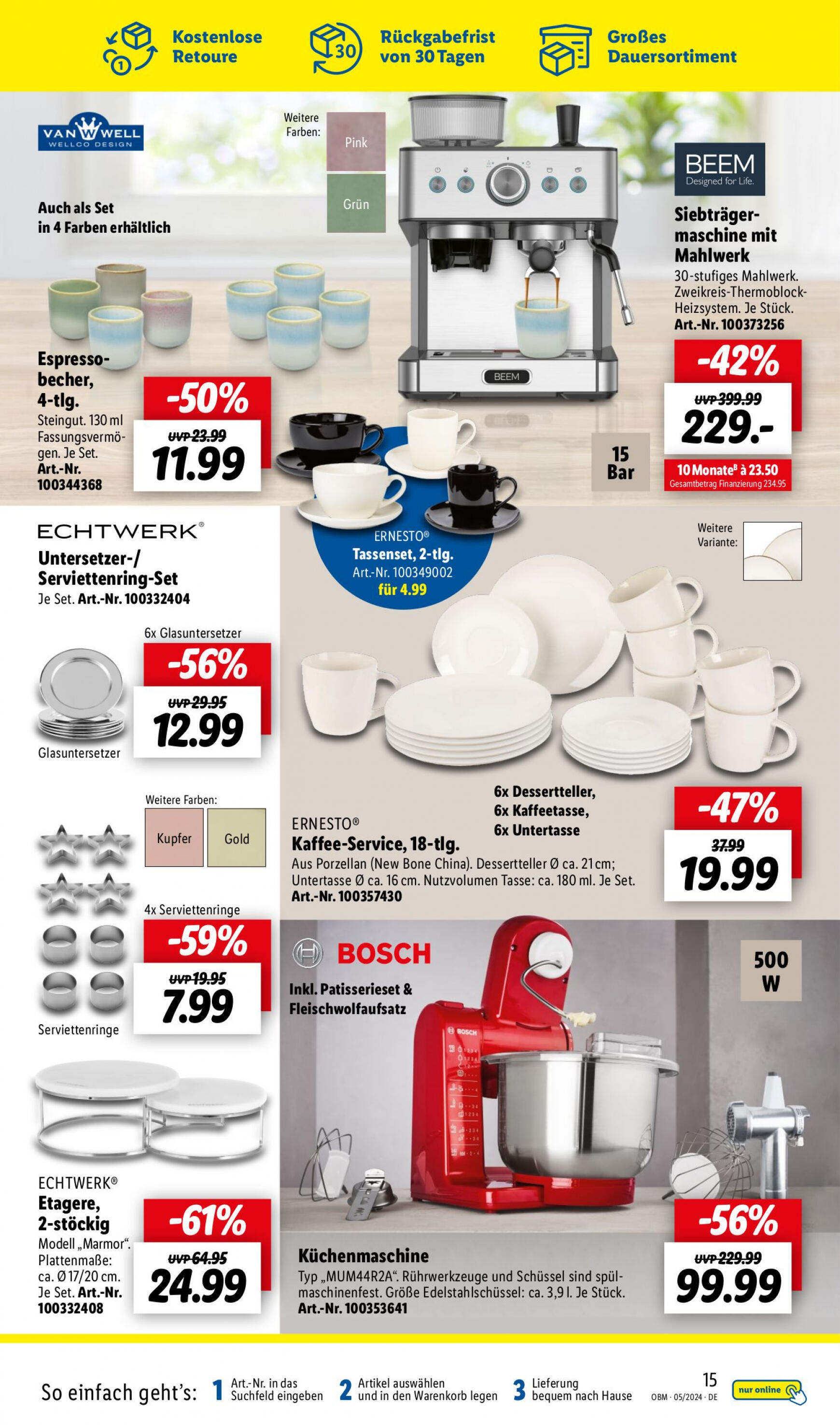 lidl - Flyer Lidl - Aktuelle Onlineshop-Highlights aktuell 01.05. - 31.05. - page: 15