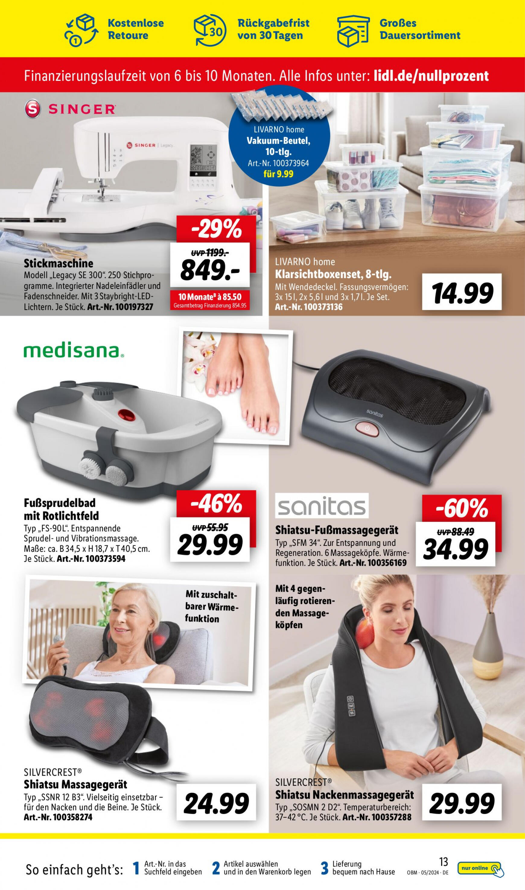 lidl - Flyer Lidl - Aktuelle Onlineshop-Highlights aktuell 01.05. - 31.05. - page: 13