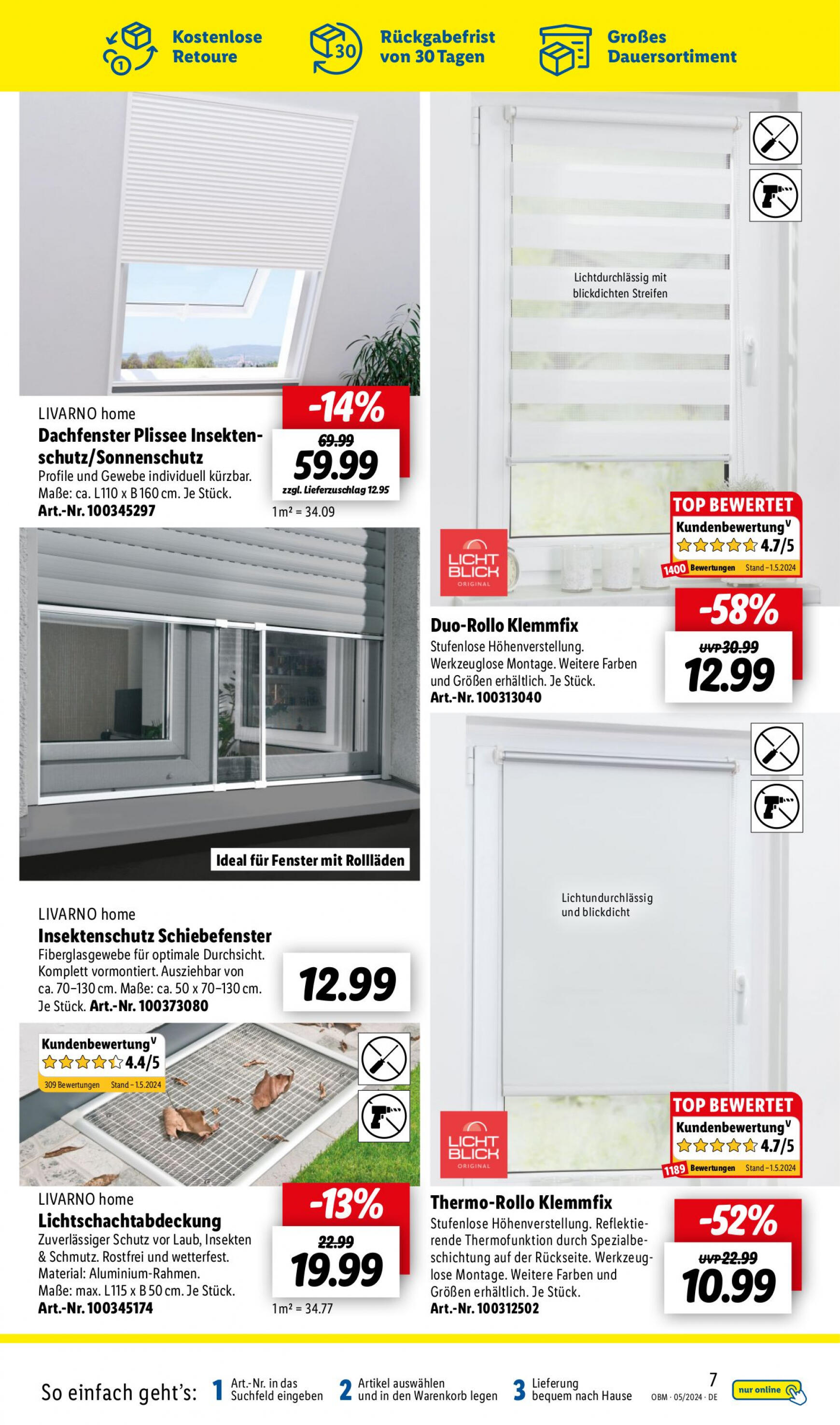 lidl - Flyer Lidl - Aktuelle Onlineshop-Highlights aktuell 01.05. - 31.05. - page: 7
