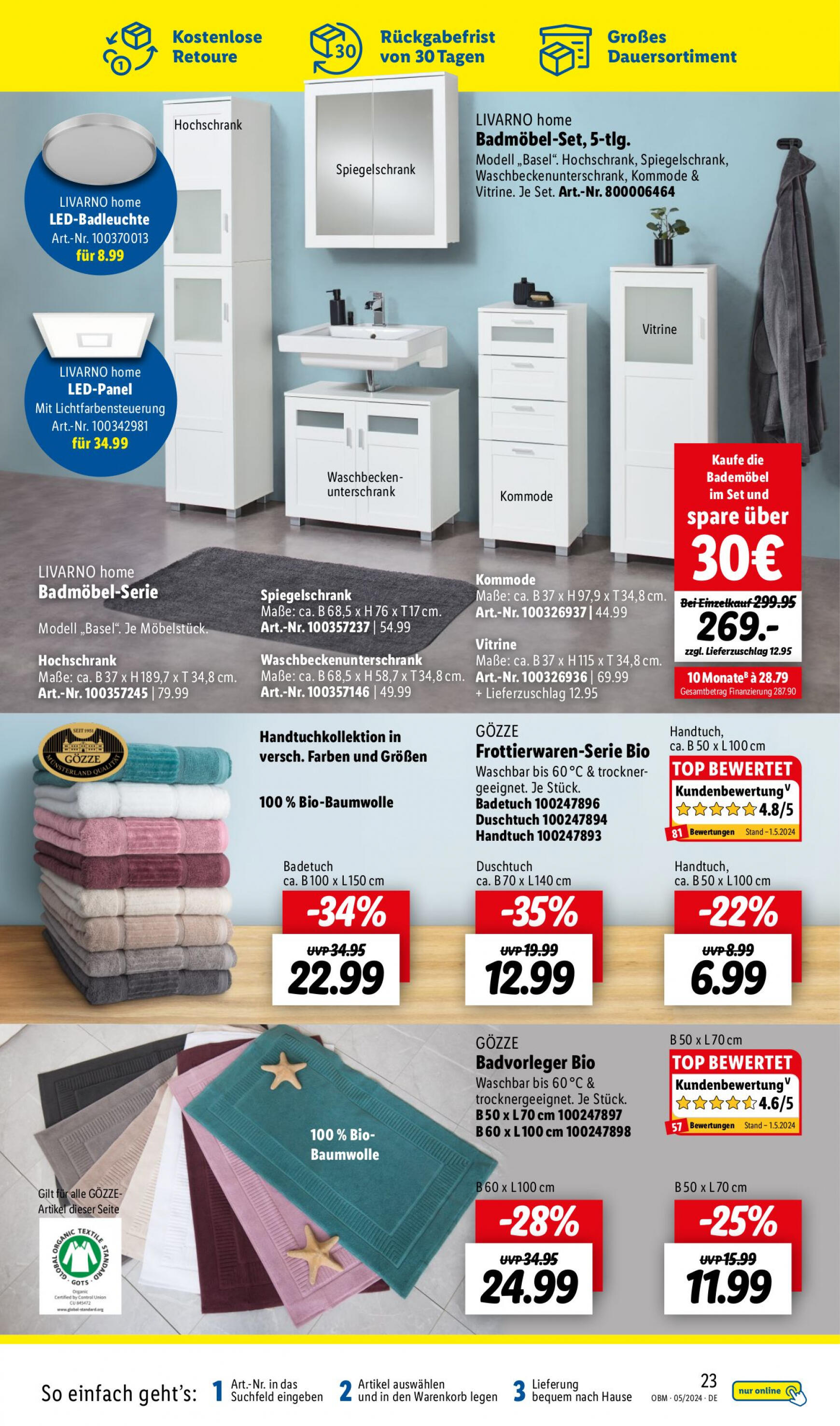 lidl - Flyer Lidl - Aktuelle Onlineshop-Highlights aktuell 01.05. - 31.05. - page: 23