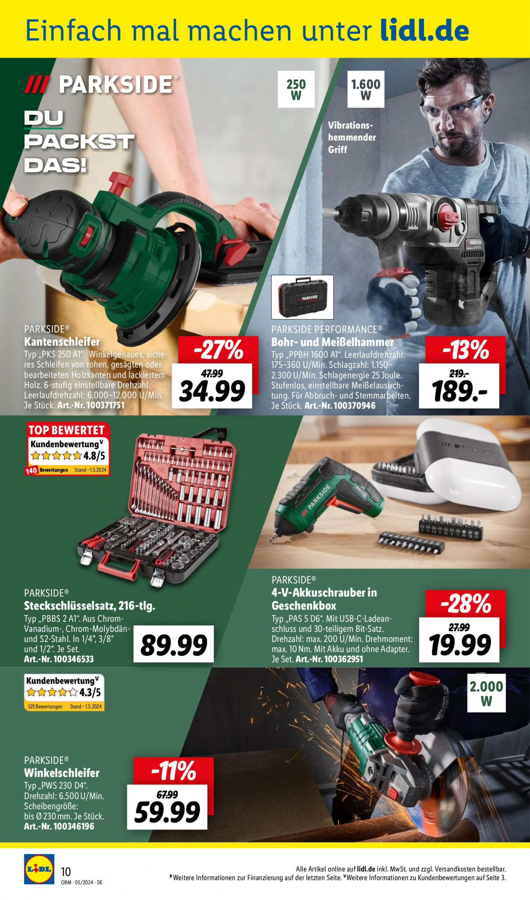 lidl - Flyer Lidl - Aktuelle Onlineshop-Highlights aktuell 01.05. - 31.05. - page: 10