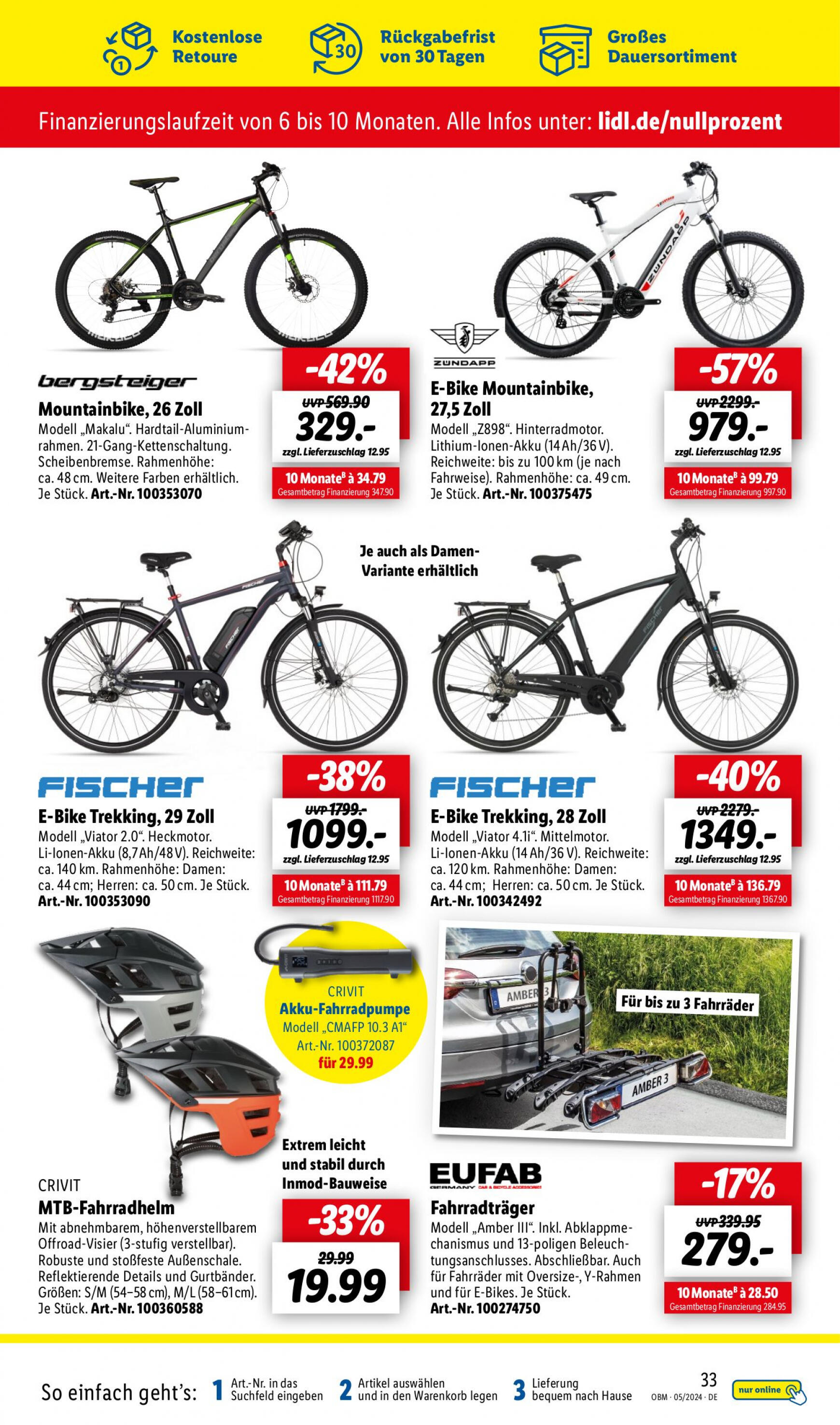 lidl - Flyer Lidl - Aktuelle Onlineshop-Highlights aktuell 01.05. - 31.05. - page: 33