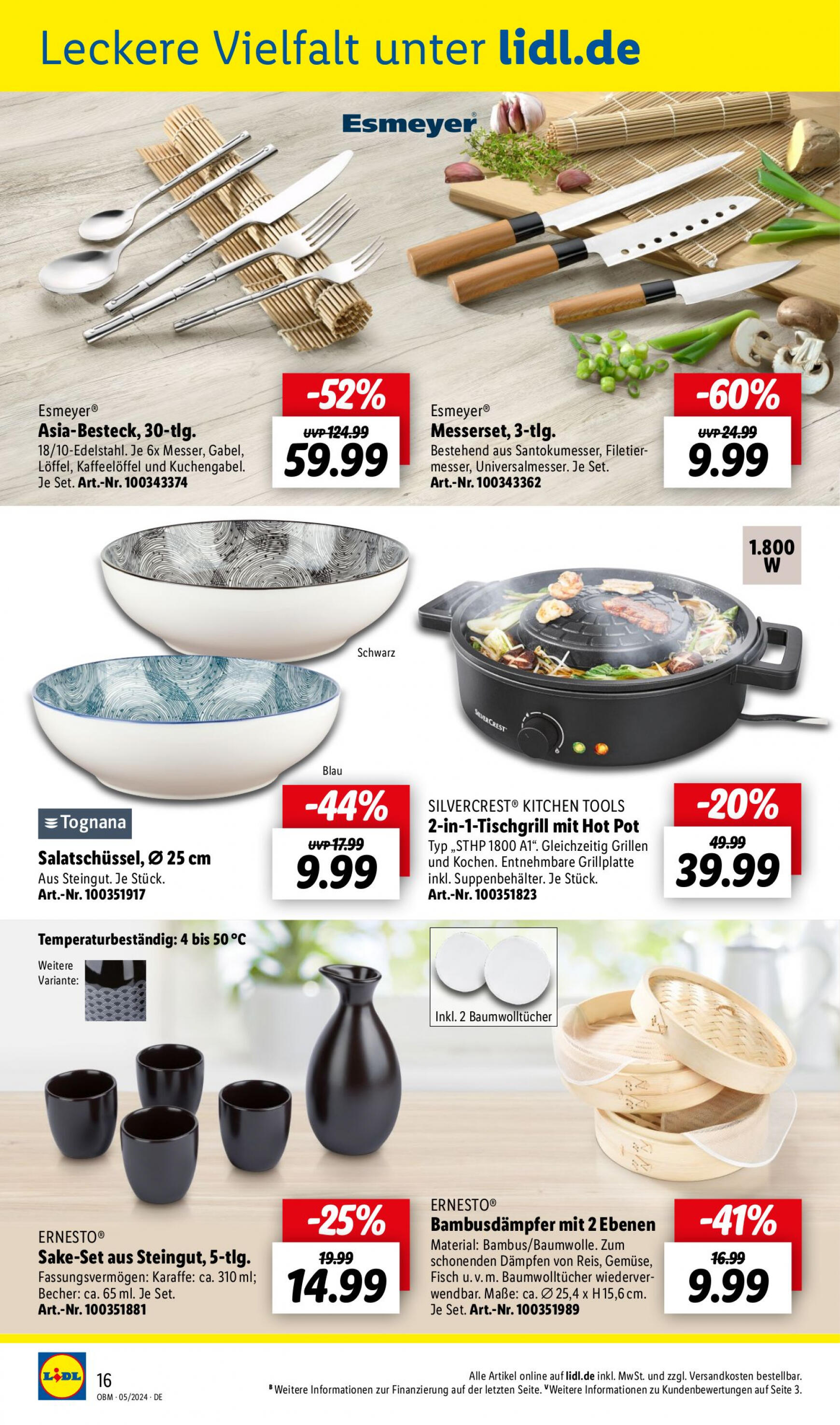 lidl - Flyer Lidl - Aktuelle Onlineshop-Highlights aktuell 01.05. - 31.05. - page: 16