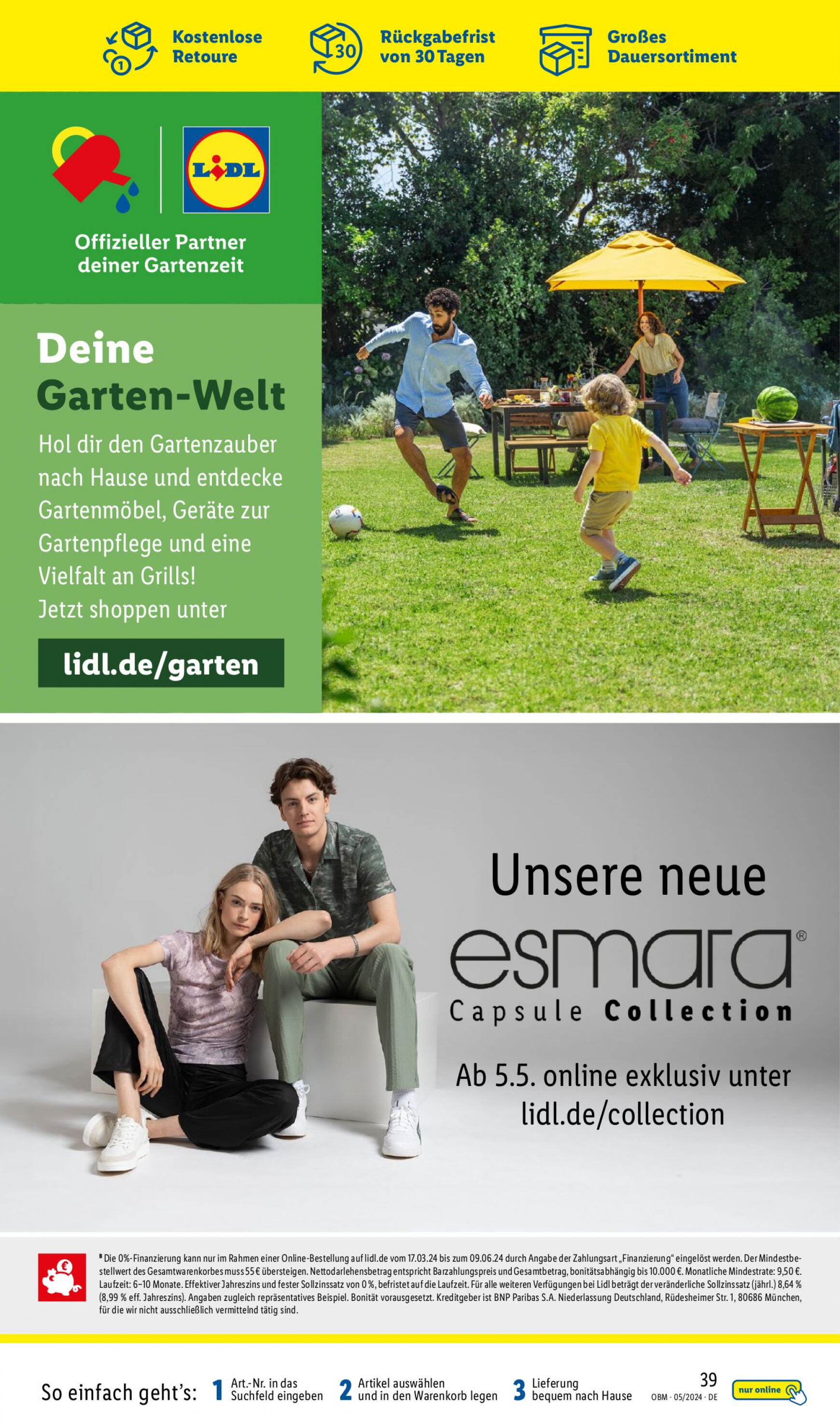 lidl - Flyer Lidl - Aktuelle Onlineshop-Highlights aktuell 01.05. - 31.05. - page: 39