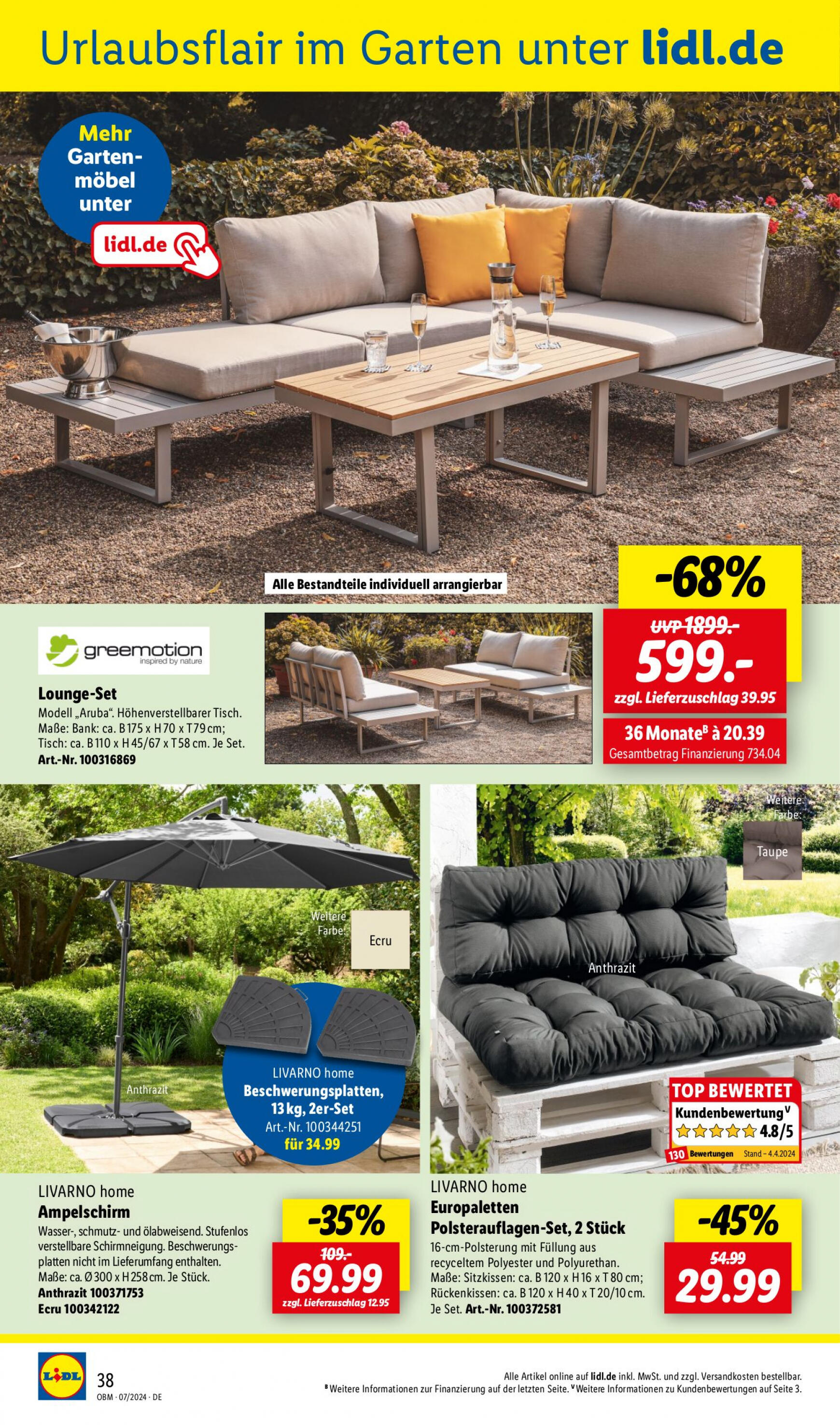 lidl - Flyer Lidl - Onlineshop-Highlights aktuell 01.07. - 31.07. - page: 38