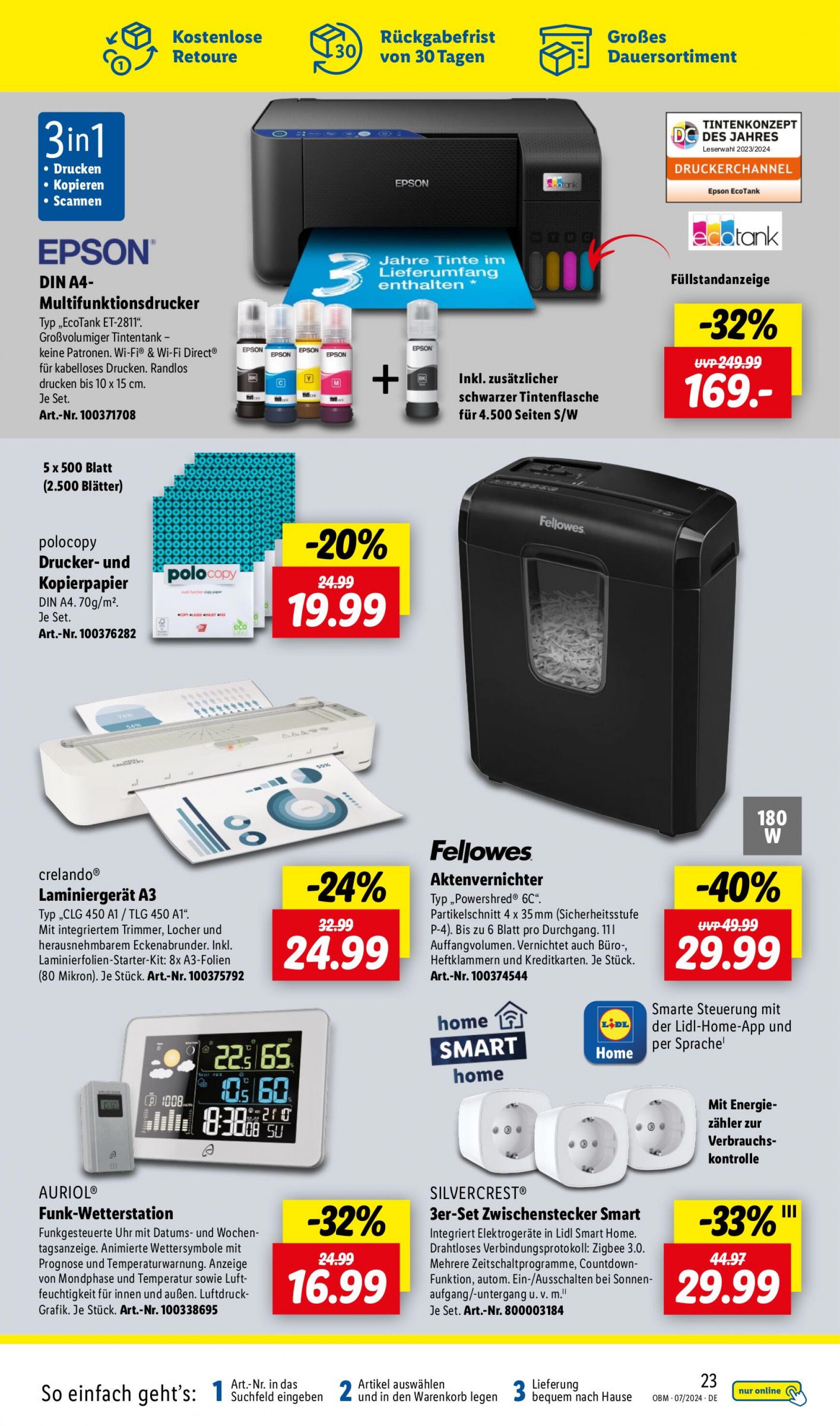 lidl - Flyer Lidl - Onlineshop-Highlights aktuell 01.07. - 31.07. - page: 23