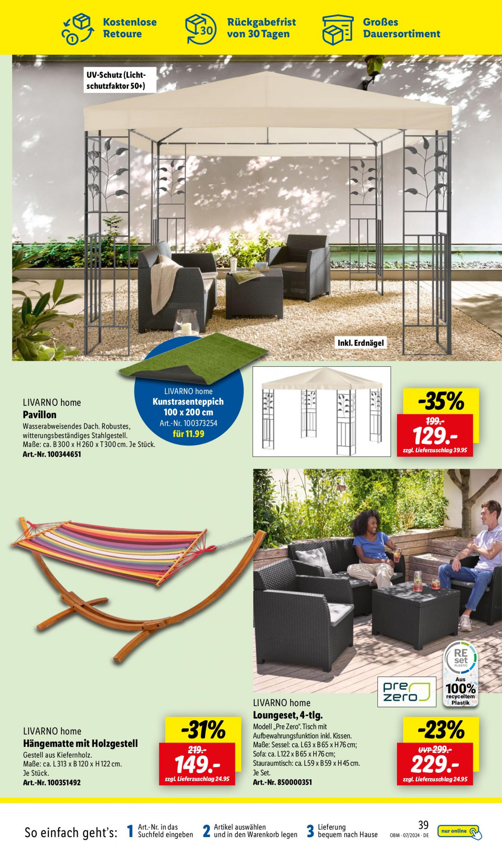 lidl - Flyer Lidl - Onlineshop-Highlights aktuell 01.07. - 31.07. - page: 39