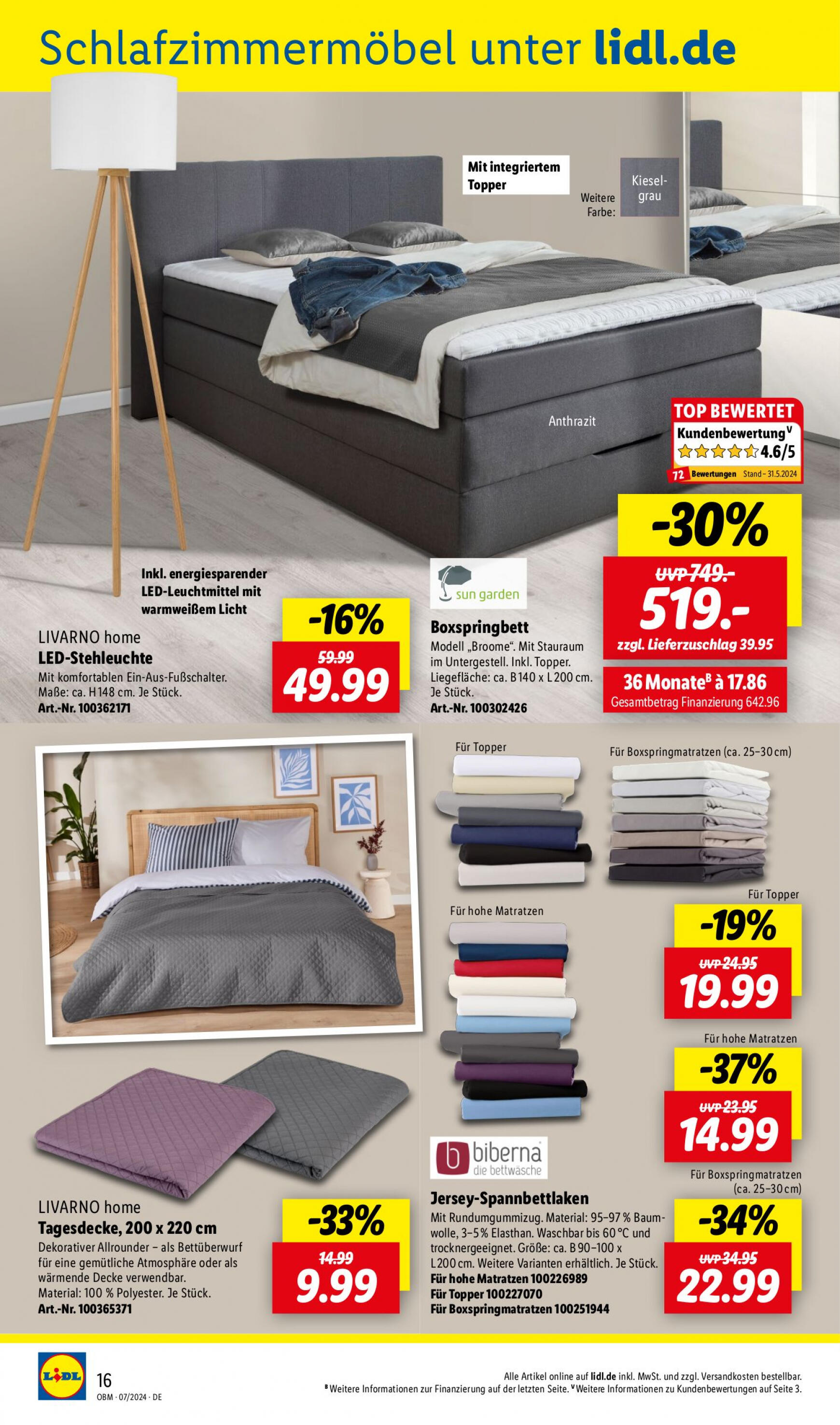 lidl - Flyer Lidl - Onlineshop-Highlights aktuell 01.07. - 31.07. - page: 16