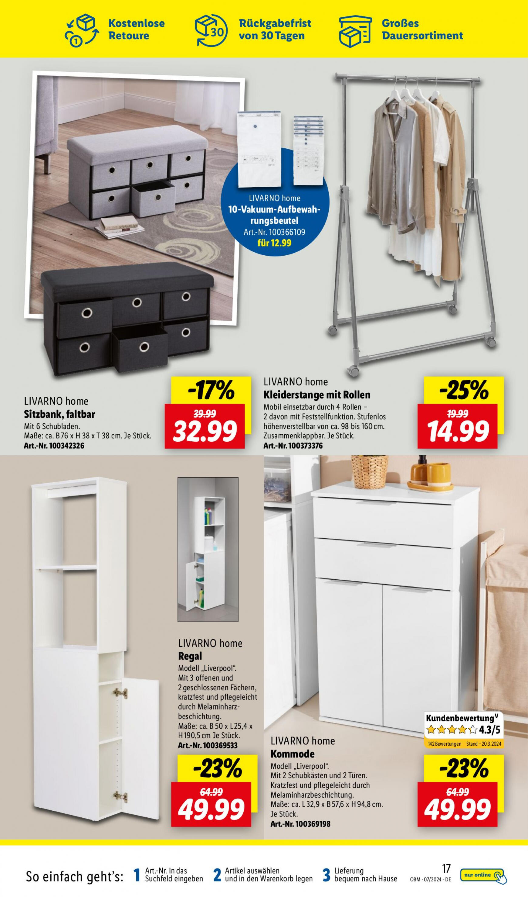 lidl - Flyer Lidl - Onlineshop-Highlights aktuell 01.07. - 31.07. - page: 17