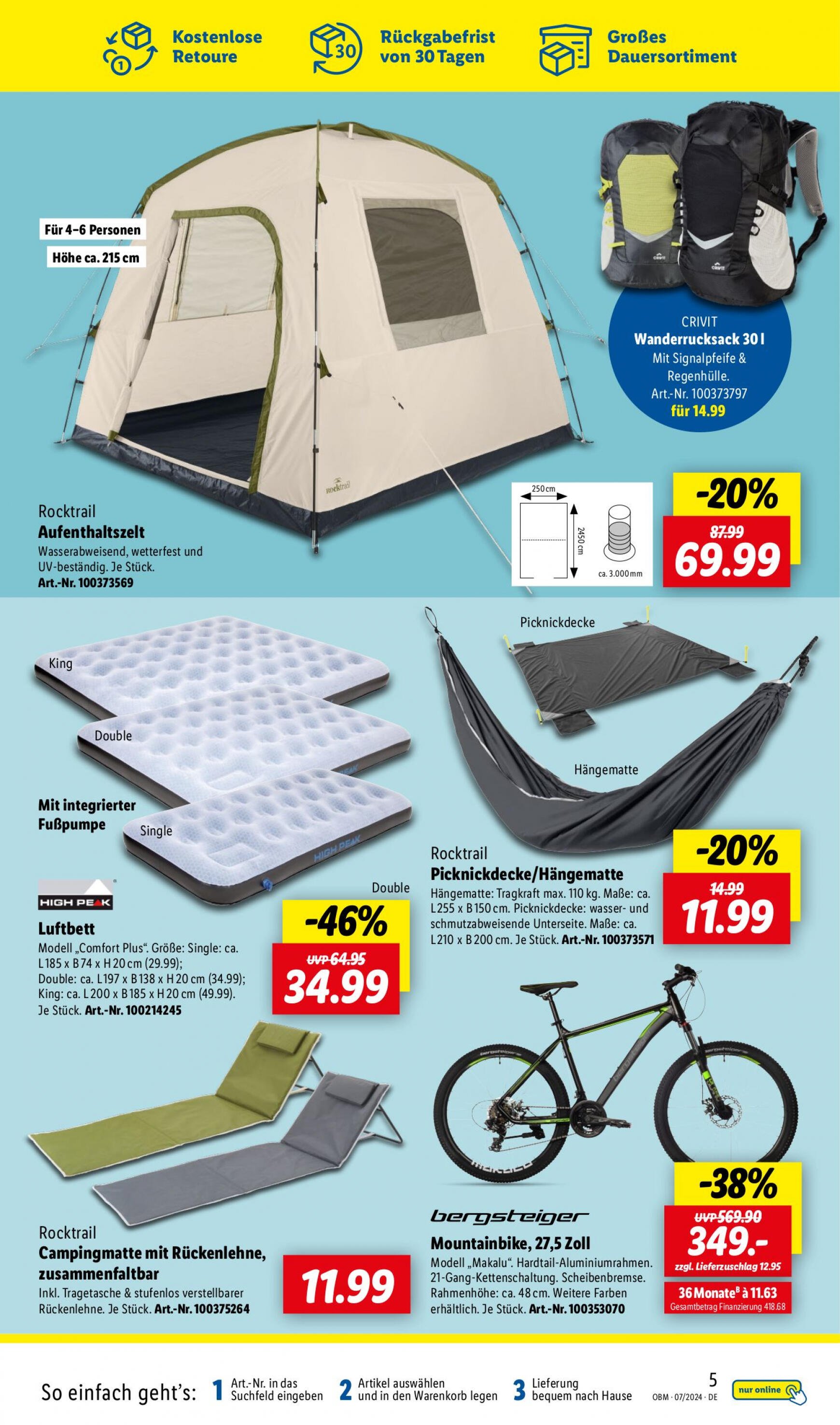 lidl - Flyer Lidl - Onlineshop-Highlights aktuell 01.07. - 31.07. - page: 5