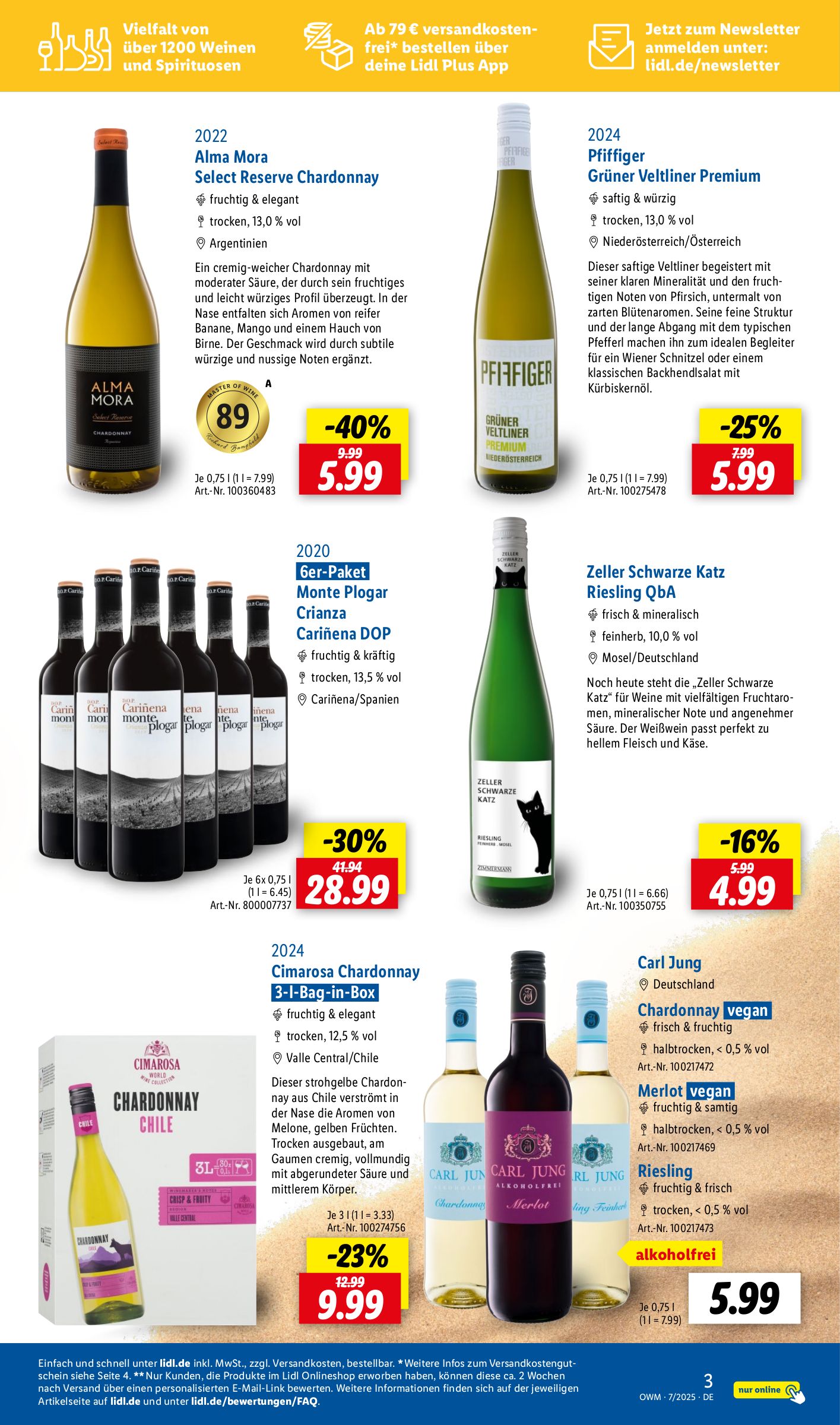 lidl - Lidl - Wein und Spirituosen-Prospekt gültig vom 01.07. bis 31.07. - page: 3