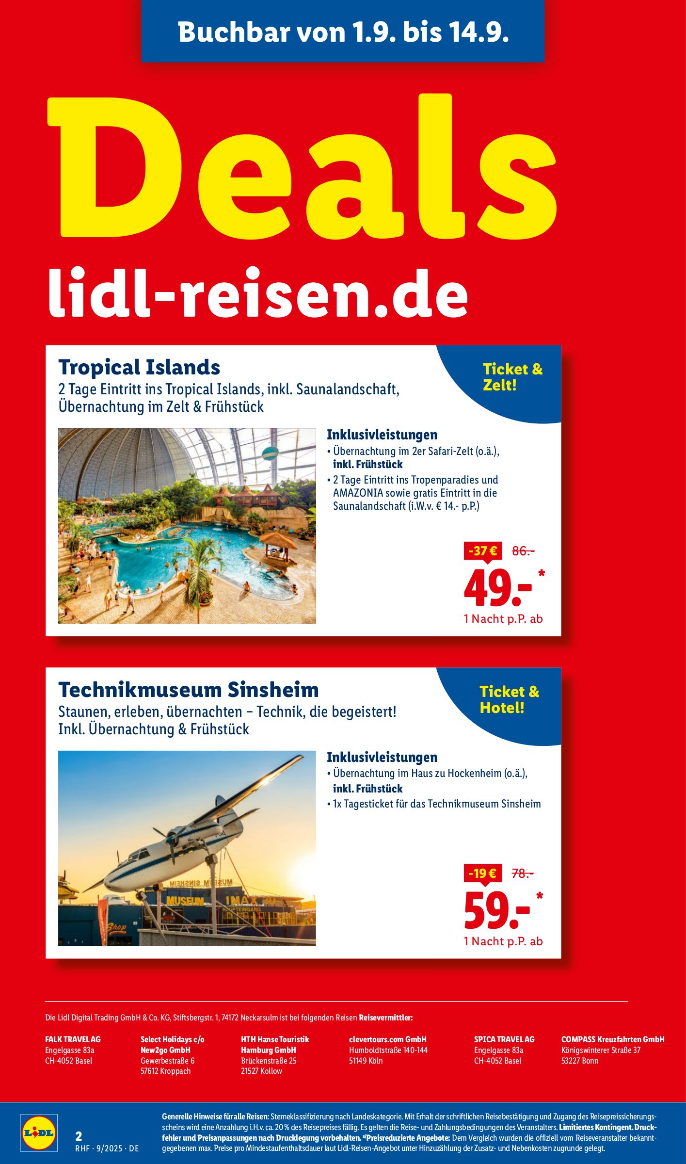 lidl - Lidl-reisen.de-Prospekt gültig vom 30.08. bis 30.09. - page: 2 lidl - Lidl-reisen.de-Prospekt gültig vom 30.08. bis 30.09. - page: 2