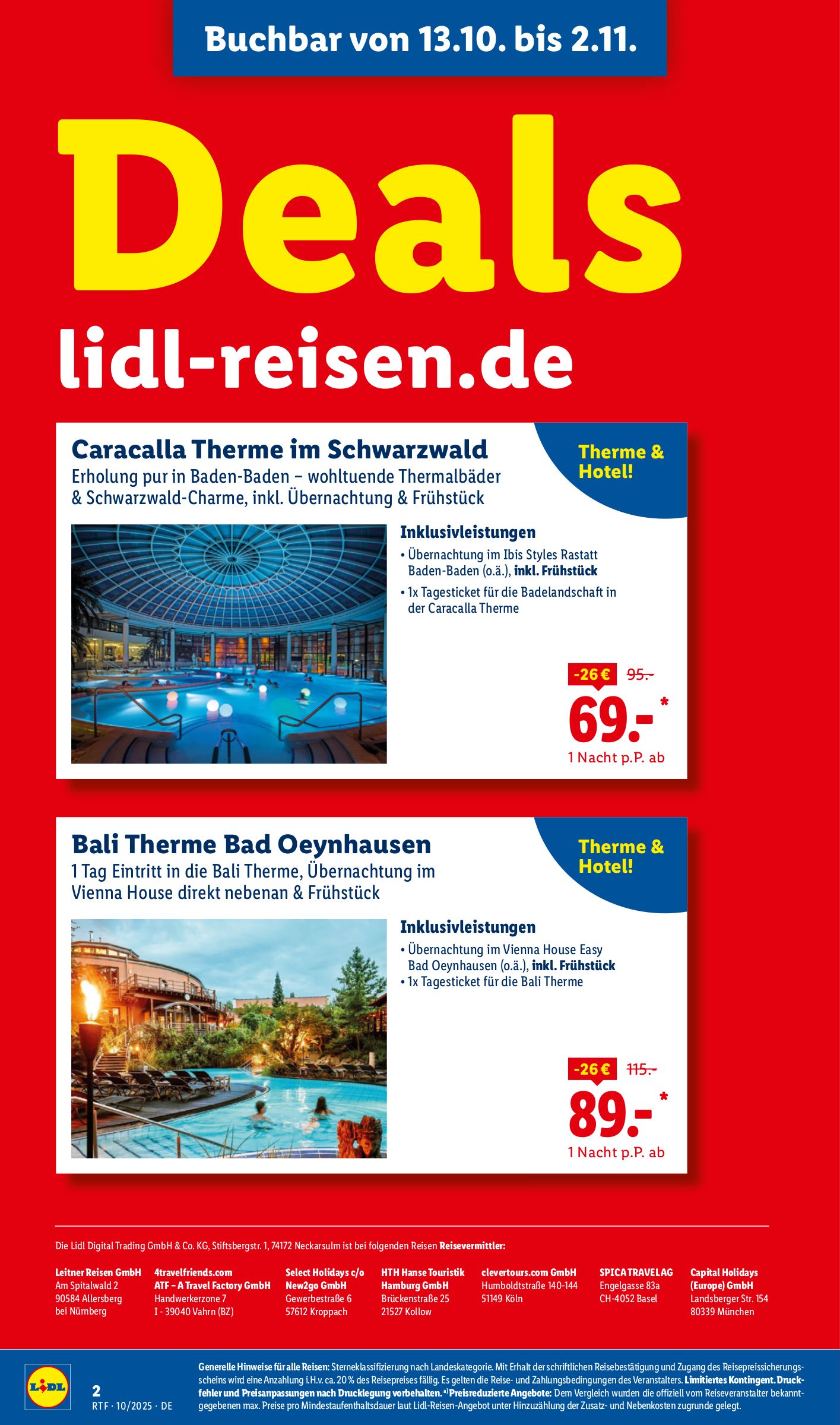 lidl - Lidl-reisen.de-Prospekt gültig vom 13.10. bis 15.11. - page: 2 lidl - Lidl-reisen.de-Prospekt gültig vom 13.10. bis 15.11. - page: 2