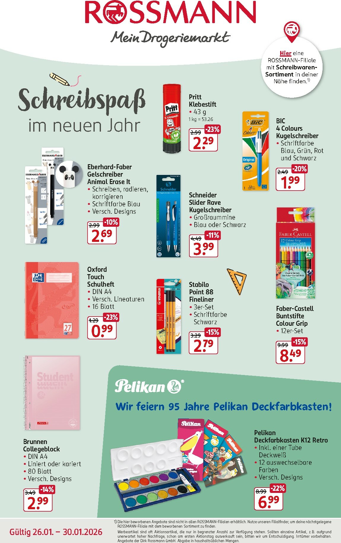 rossmann - ROSSMANN - Schreibwaren Angebote-Prospekt gültig vom 26.01. bis 30.01. - page: 1