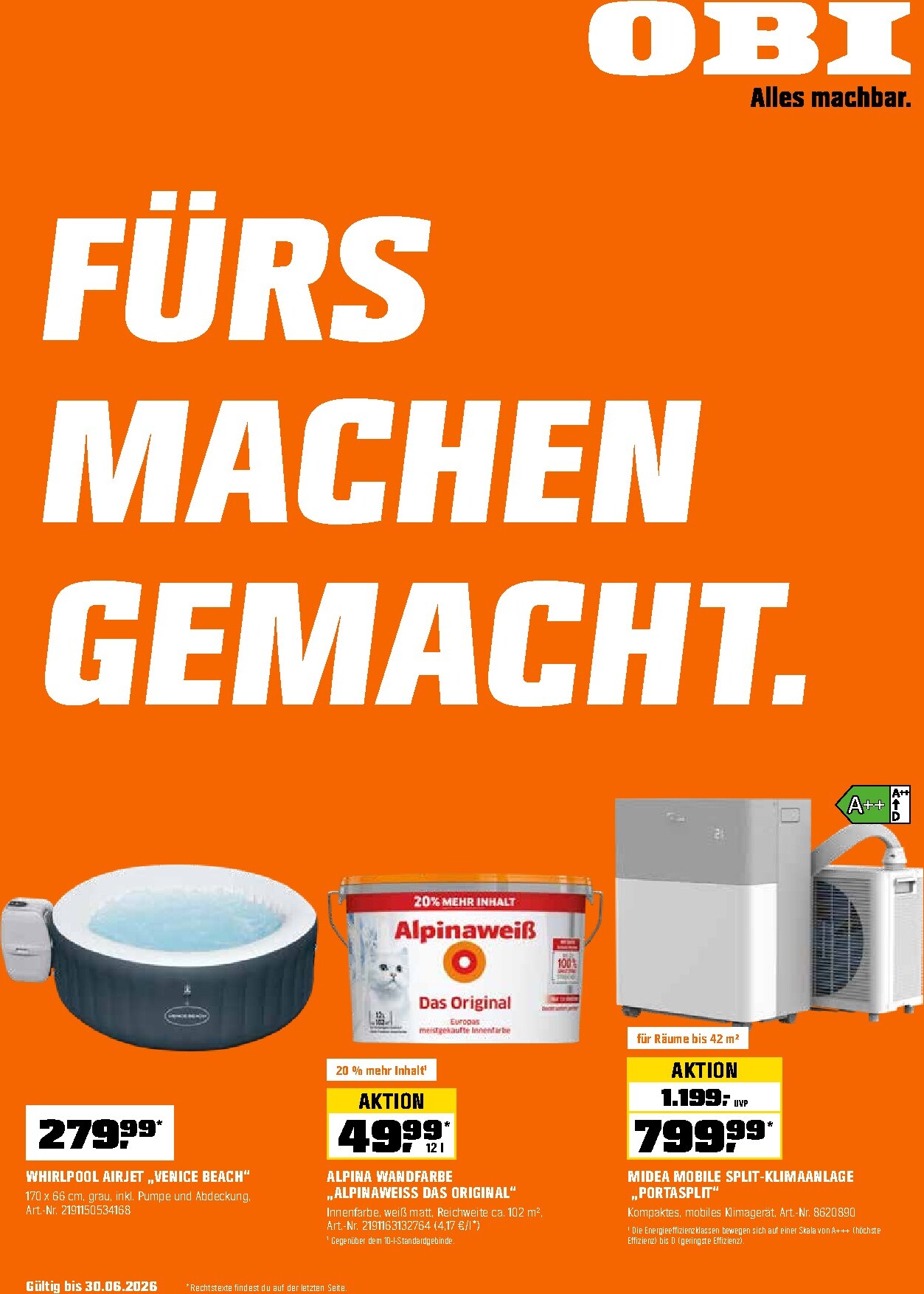 obi - Obi Prospekt – von Montag 01.06.2026 bis Dienstag 30.06.2026