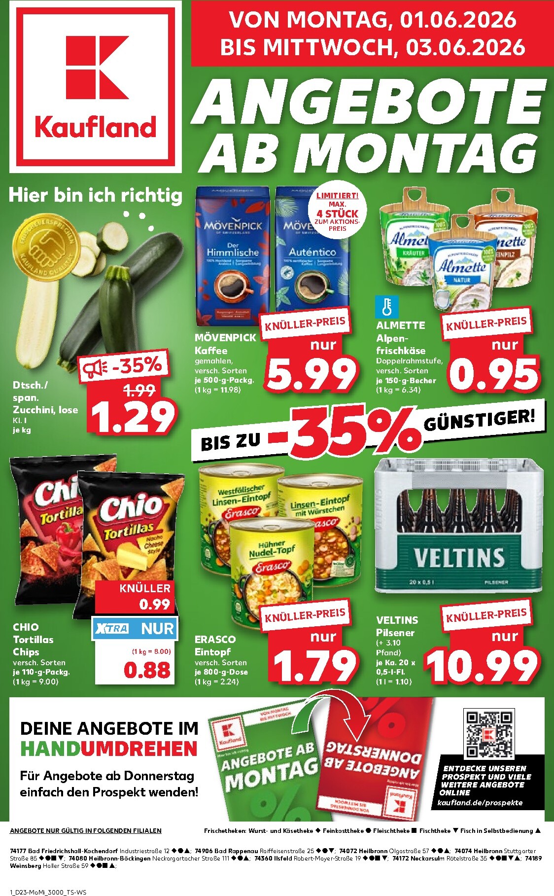kaufland - Kaufland - Angebote ab Montag Prospekt nächste Woche – von Montag 01.06.2026 bis Mittwoch 03.06.2026