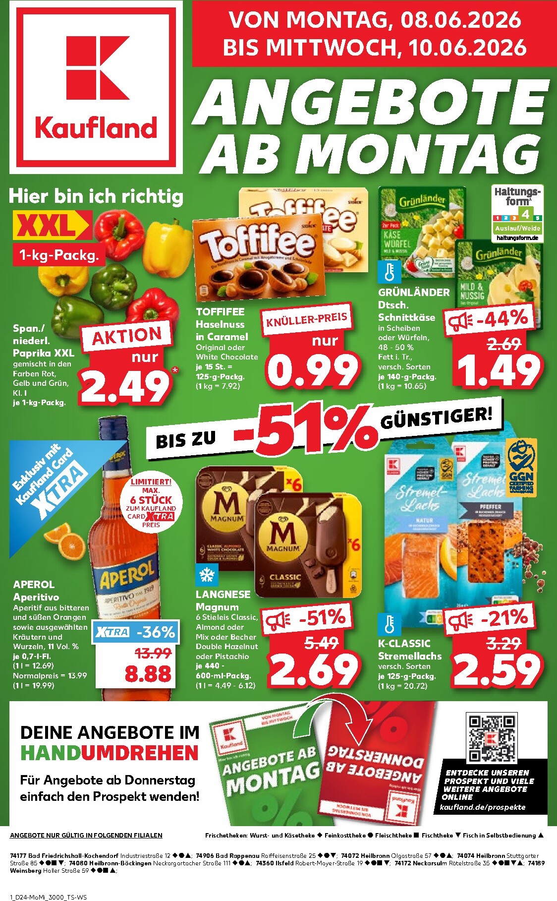 kaufland - Kaufland - Angebote ab Montag Prospekt nächste Woche – von Montag 08.06.2026 bis Mittwoch 10.06.2026