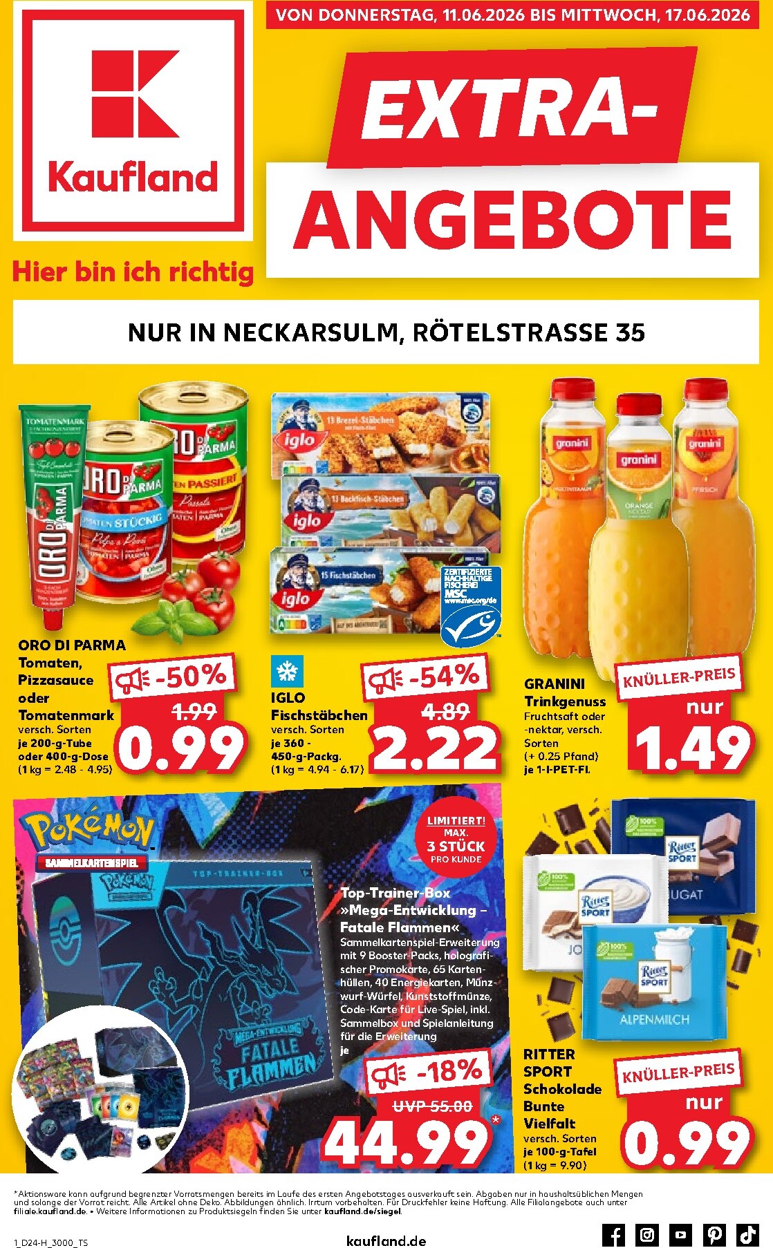 kaufland - Kaufland - Neckarsulm Prospekt nächste Woche – von Donnerstag 11.06.2026 bis Mittwoch 17.06.2026 - page: 1